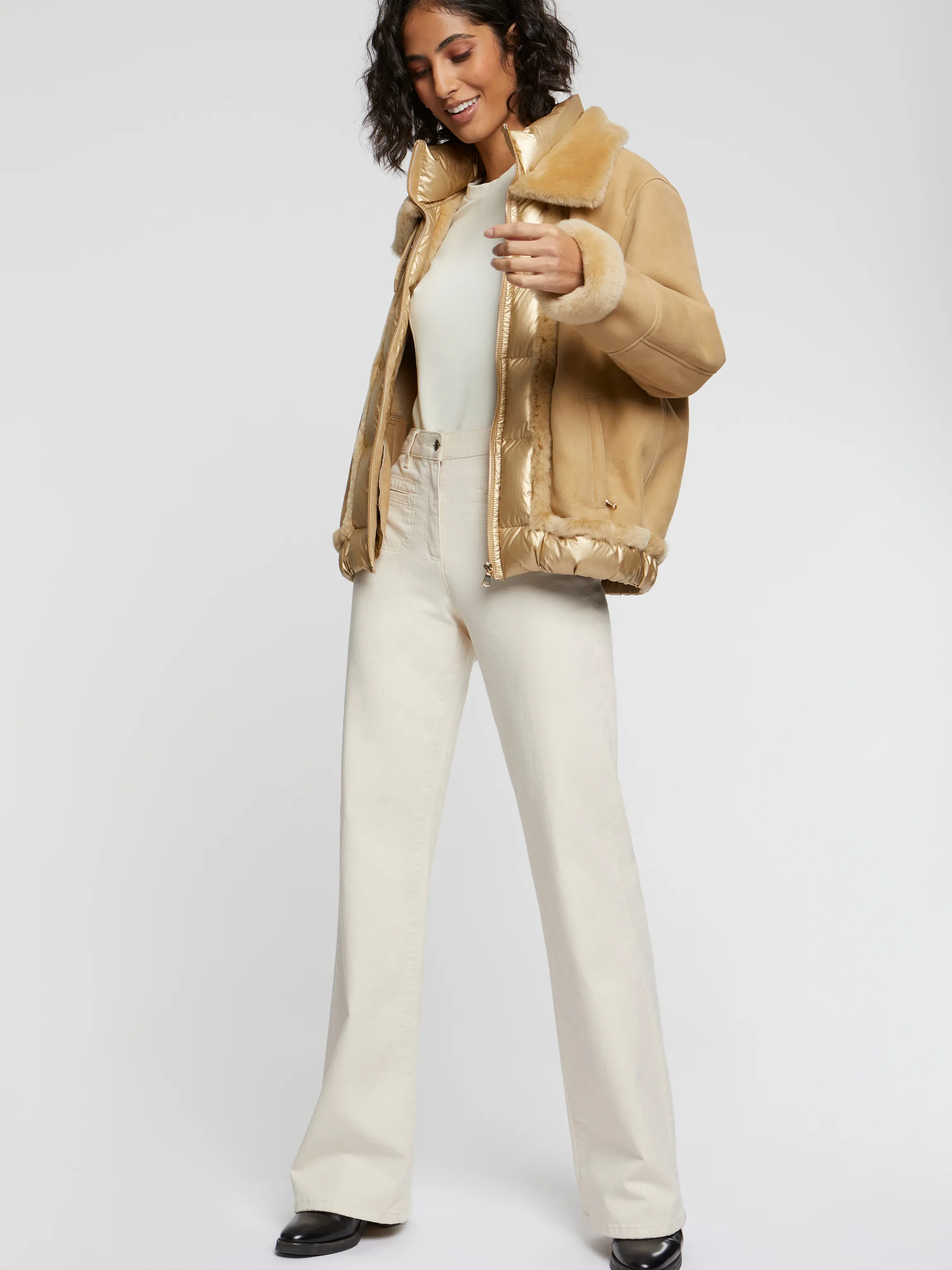 Cheap Blouson En Peau Lainee Femme Manteaux