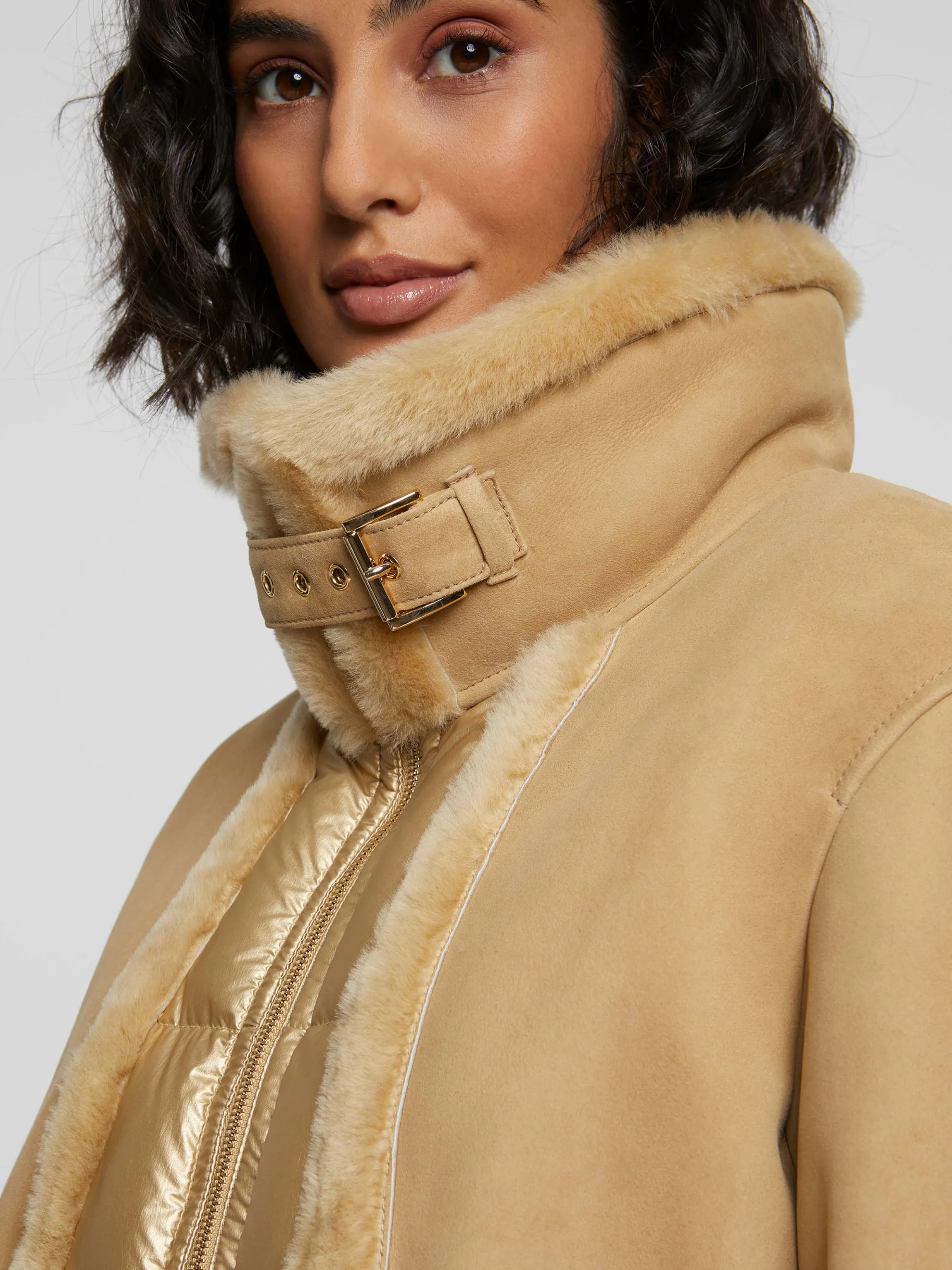 Cheap Blouson En Peau Lainee Femme Manteaux