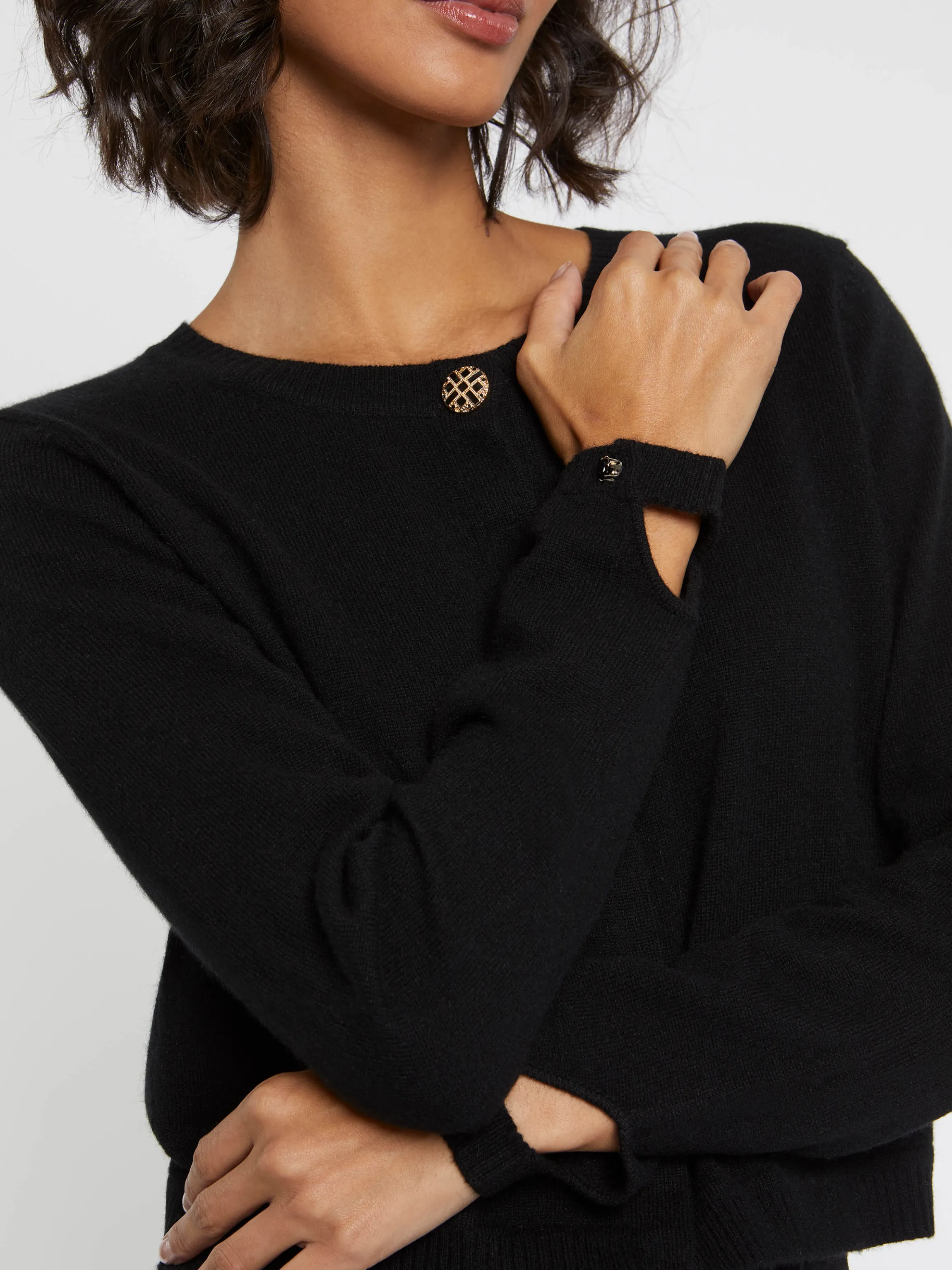 Clearance Cardigan A Bouton Bijou En Cachemire Femme Pulls Et Cardigans