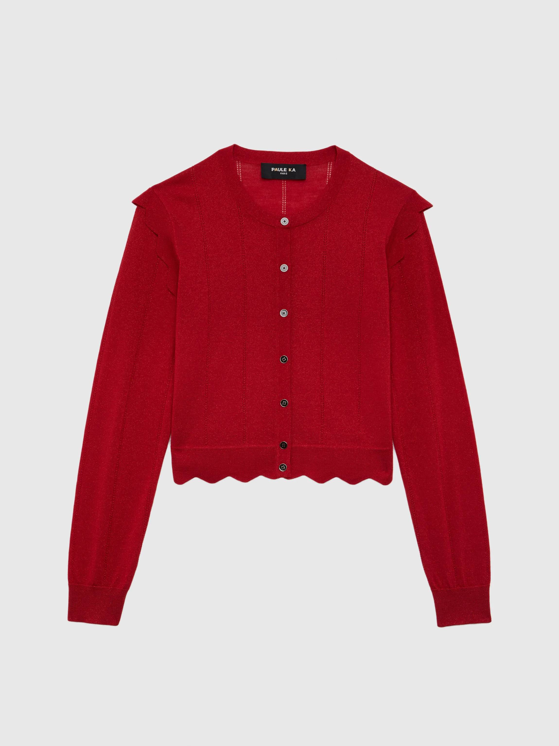 Cheap Cardigan Court A Festons En Laine Et Lurex Femme Pulls Et Cardigans