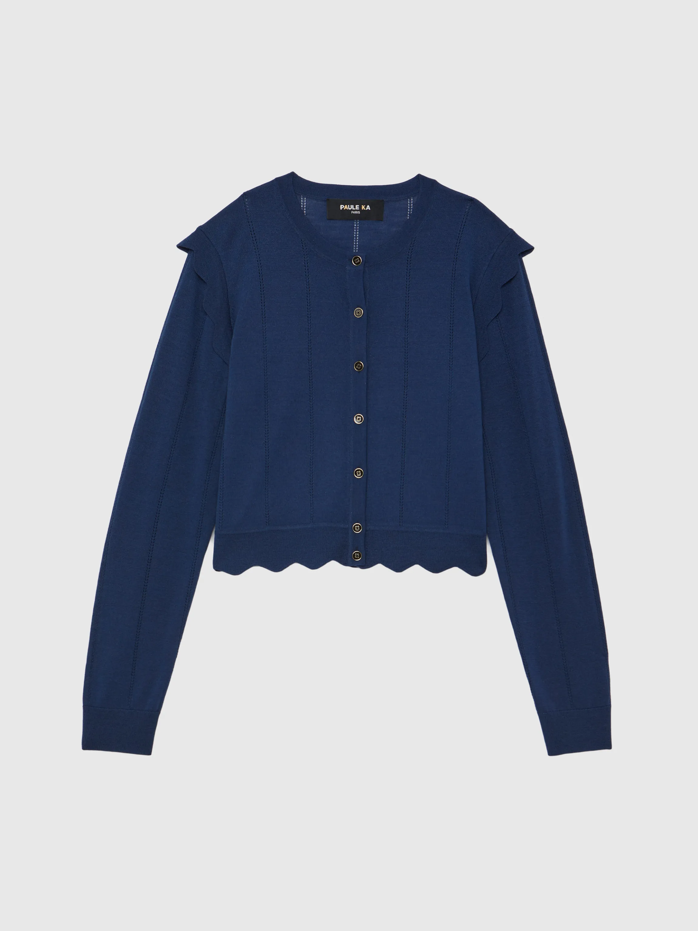 Cheap Cardigan Court A Festons En Laine Et Lurex Femme Pulls Et Cardigans