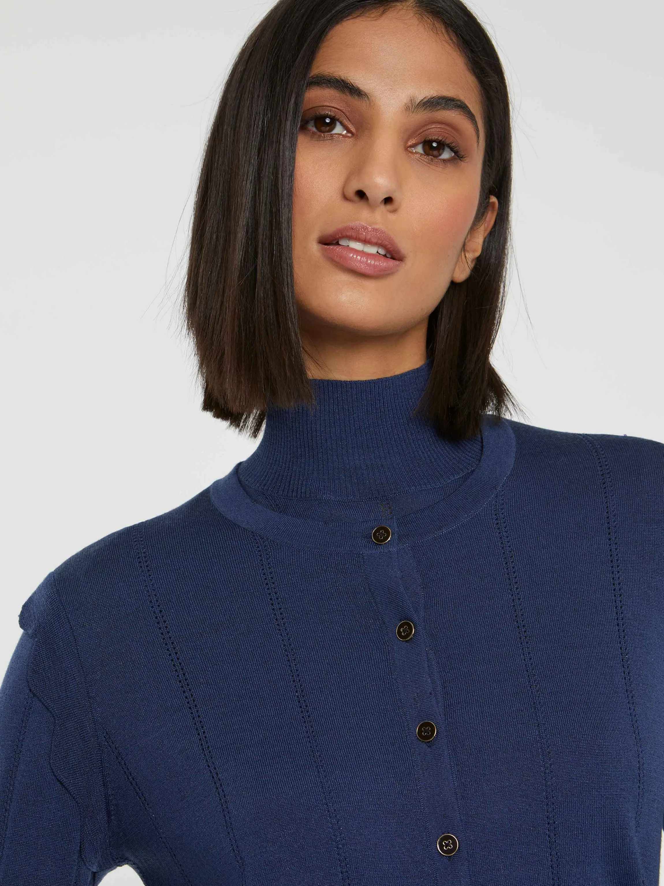 Cheap Cardigan Court A Festons En Laine Et Lurex Femme Pulls Et Cardigans