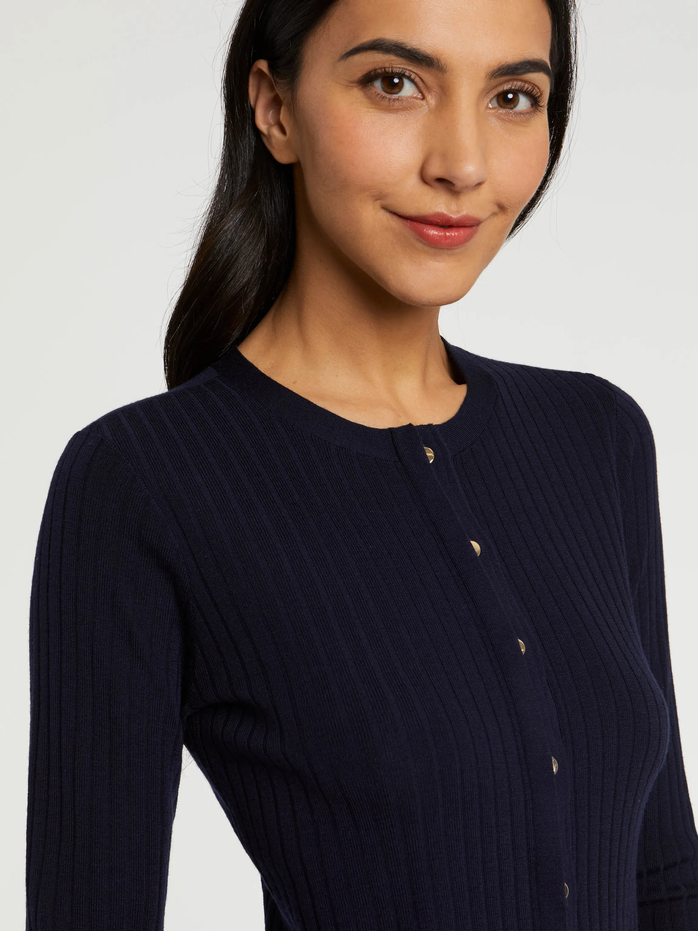 Clearance Cardigan En Laine En Maille Cotelee Femme Pulls Et Cardigans