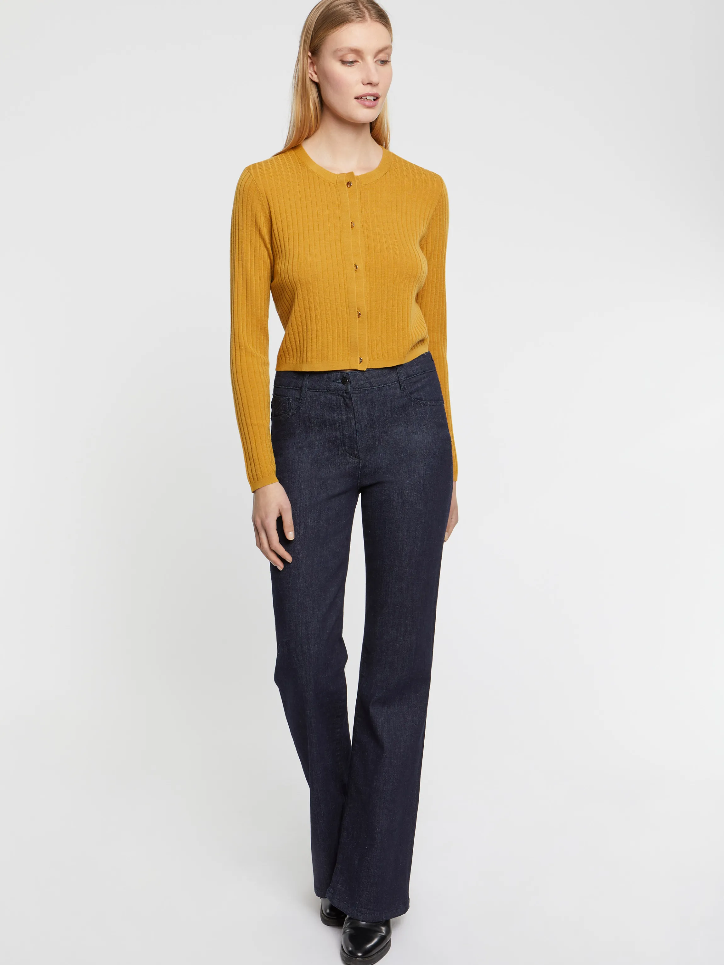Flash Sale Cardigan En Laine En Maille Cotelee Femme Pulls Et Cardigans