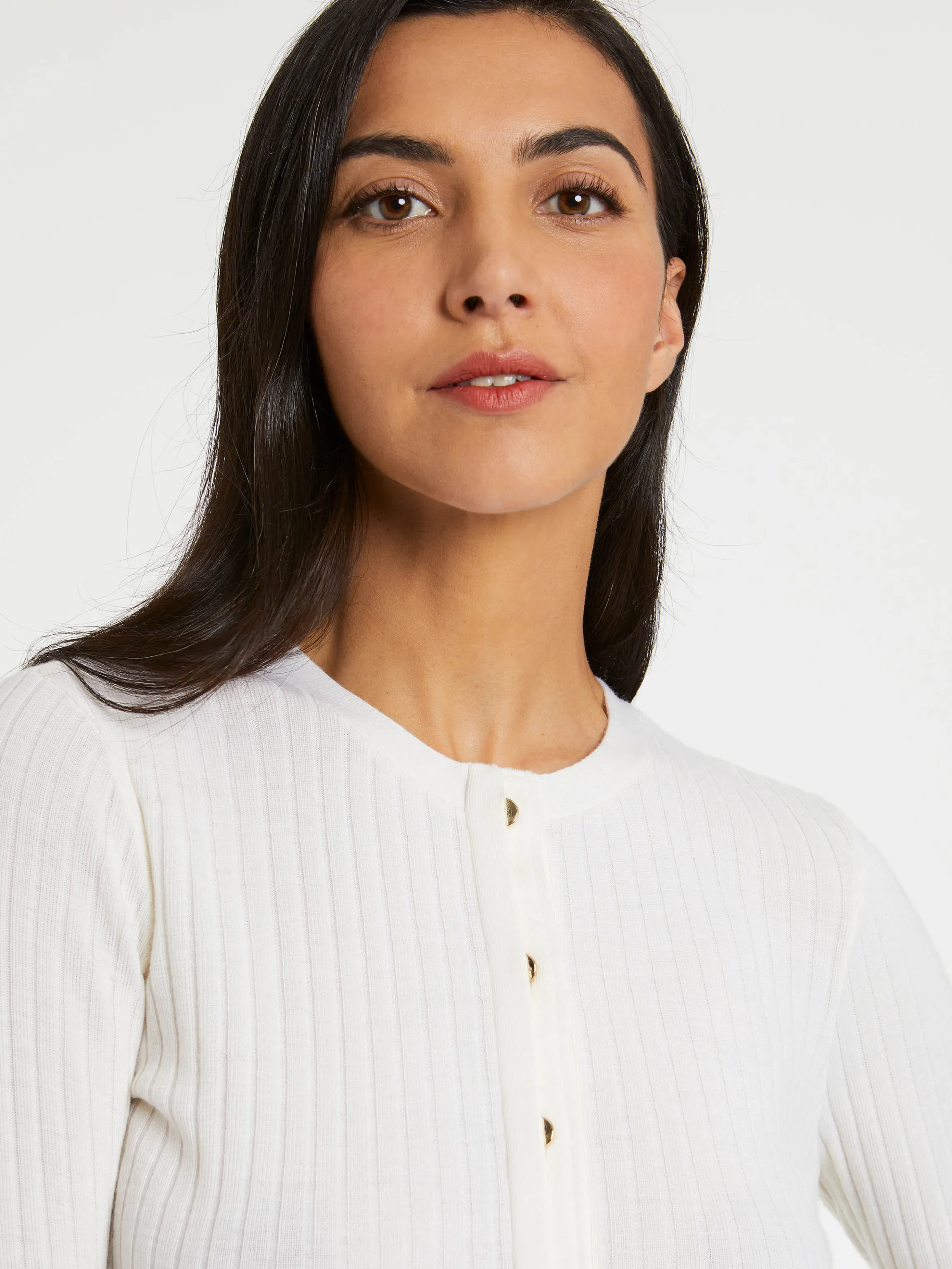 Outlet Cardigan En Laine En Maille Cotelee Femme Pulls Et Cardigans