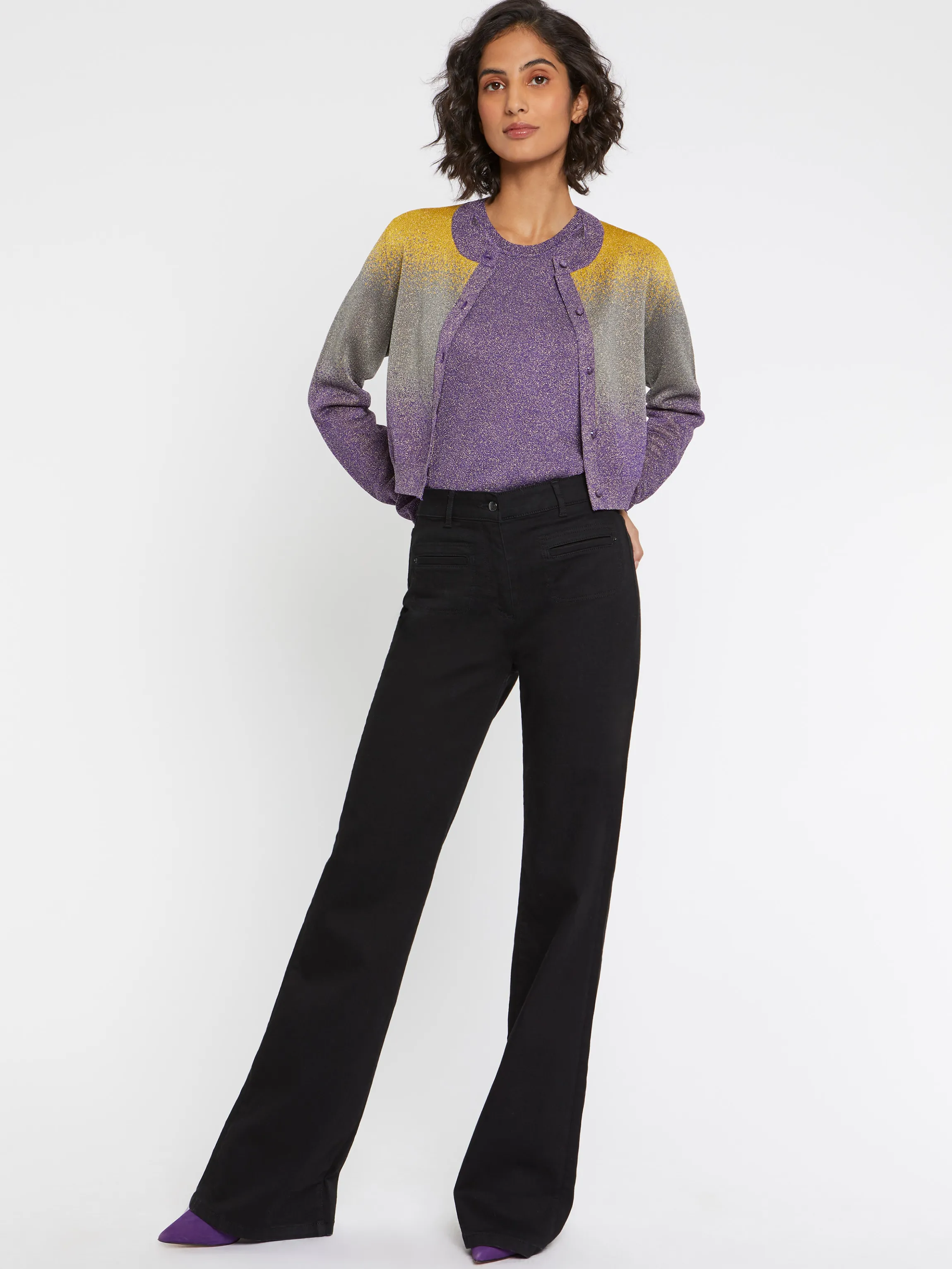 Hot Cardigan En Maille Lurex Femme Pulls Et Cardigans