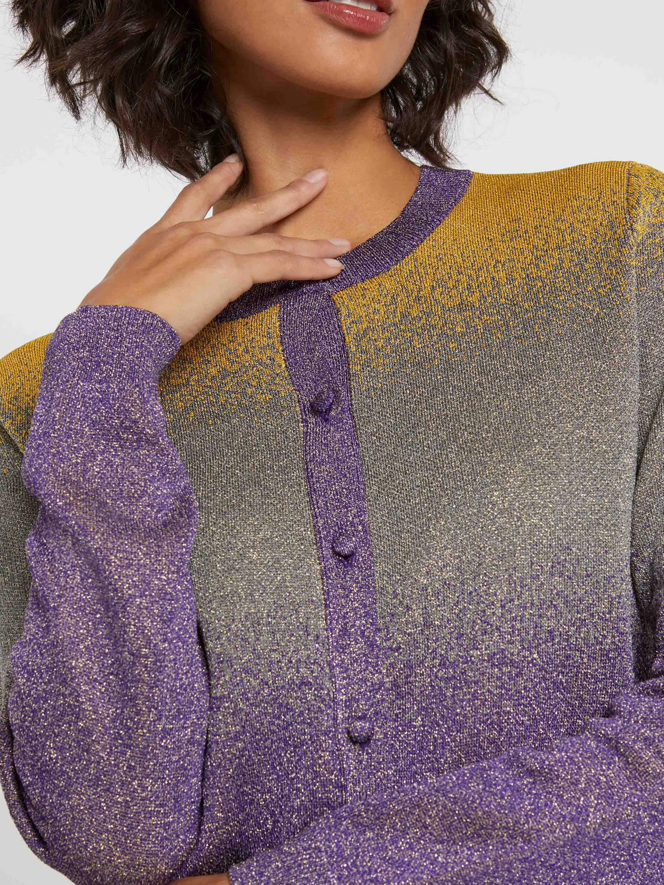 Hot Cardigan En Maille Lurex Femme Pulls Et Cardigans