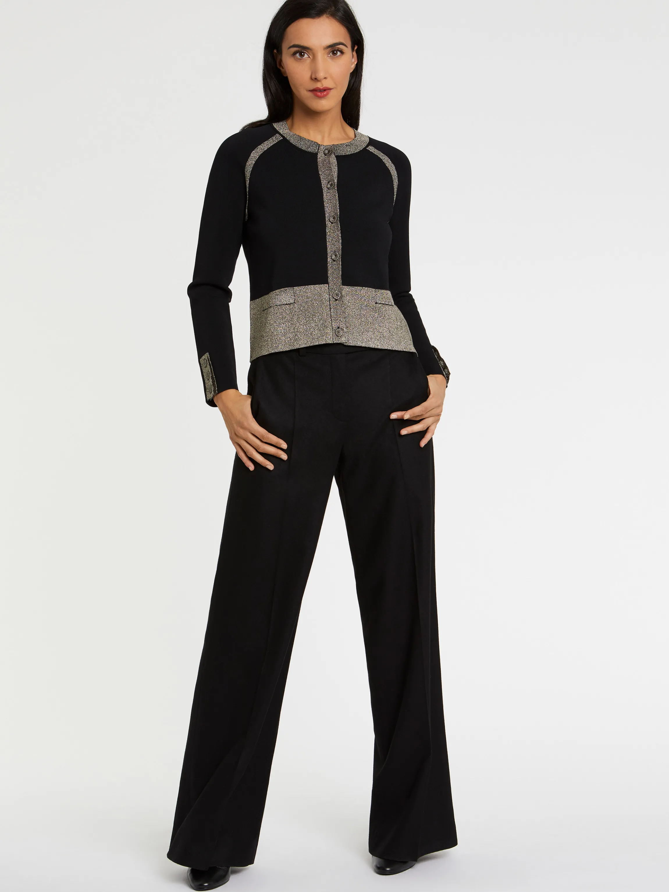 Outlet Cardigan En Maille Milano Et Lurex Femme Pulls Et Cardigans