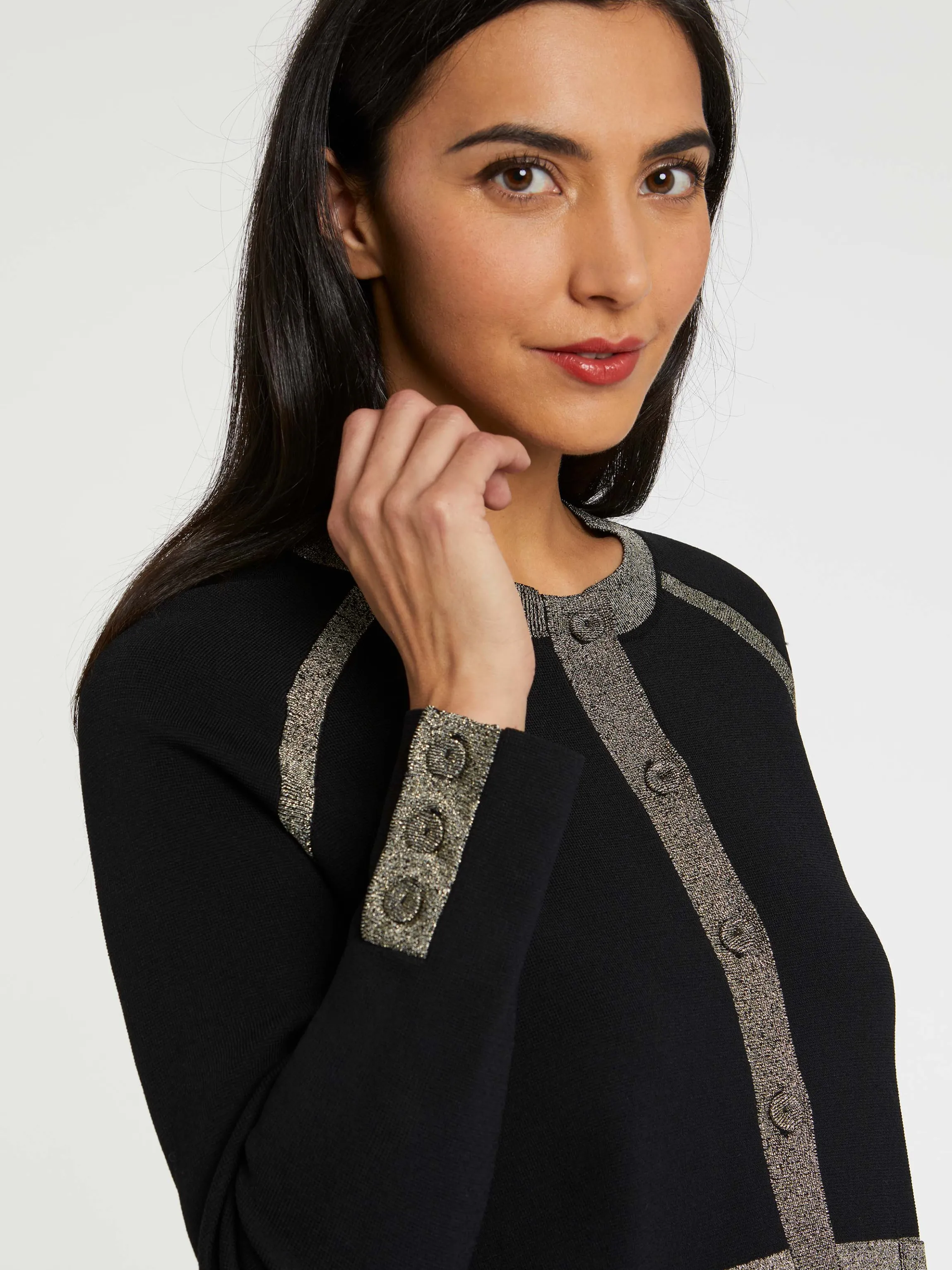 Outlet Cardigan En Maille Milano Et Lurex Femme Pulls Et Cardigans