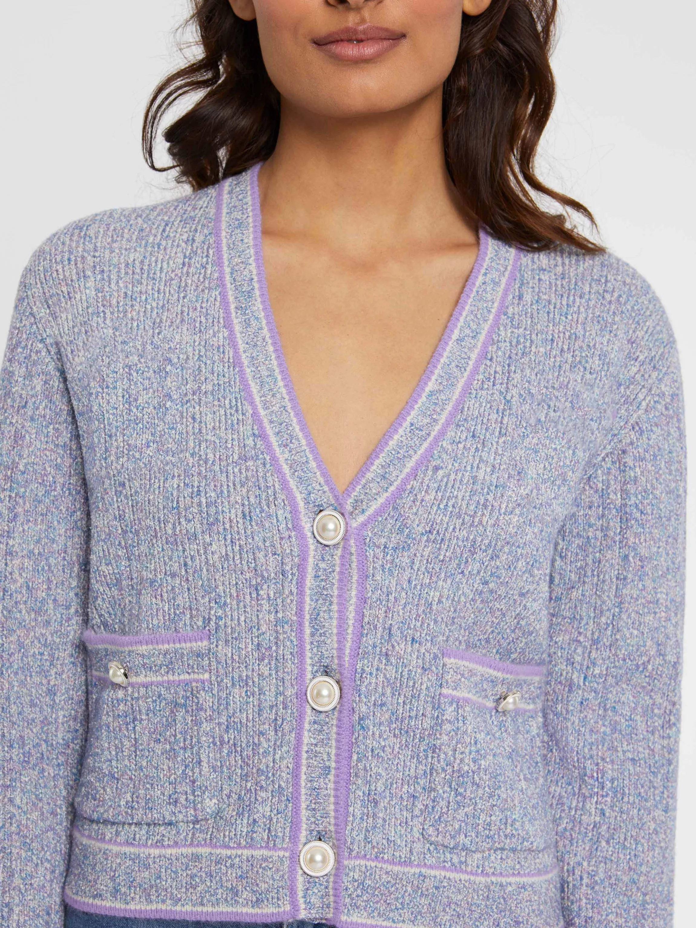 Cheap Cardigan En Maille Moulinee, Boutons Perle Femme Pulls Et Cardigans