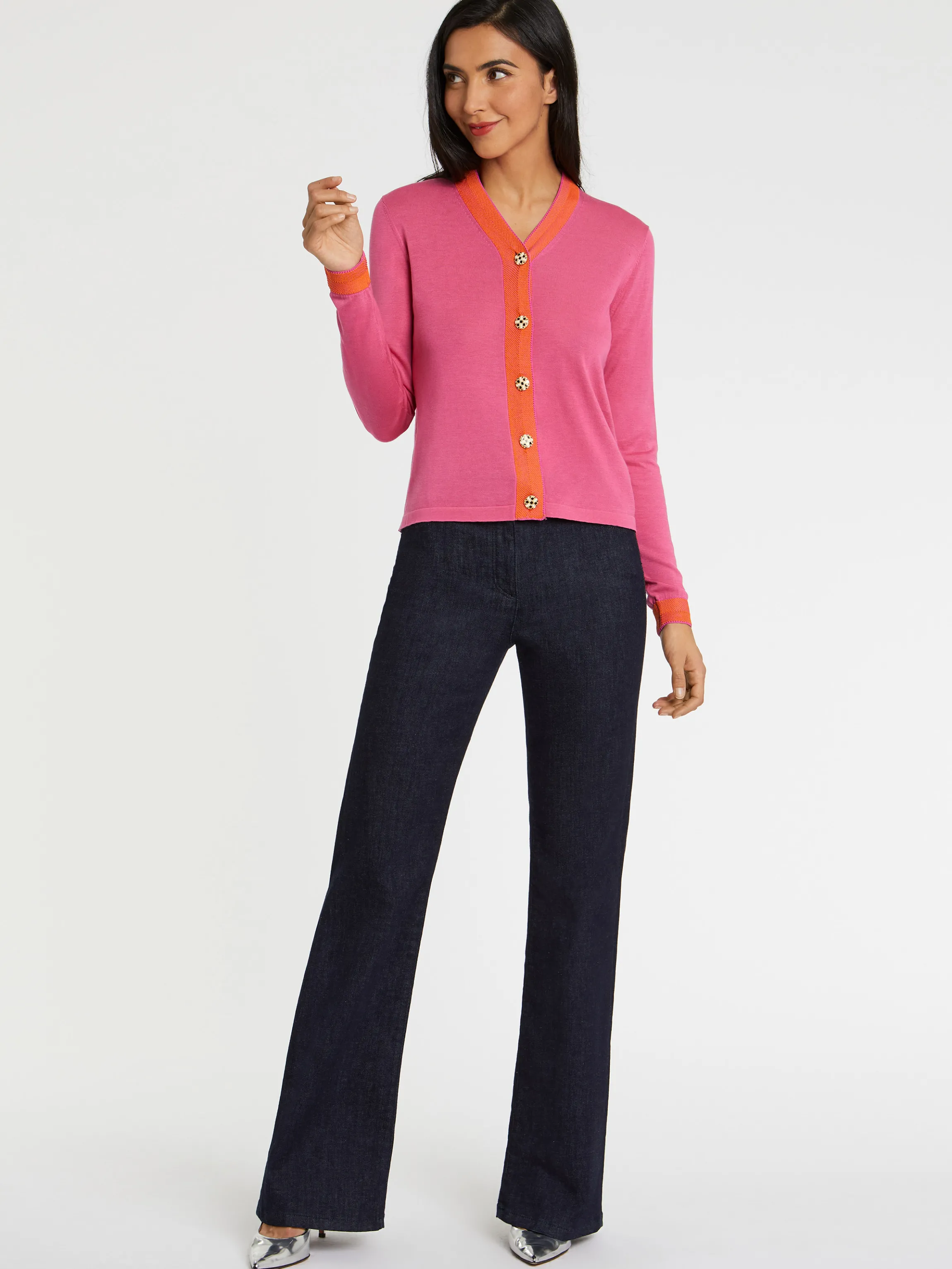 Flash Sale Cardigan En Soie A Boutons Bijou Femme Pulls Et Cardigans