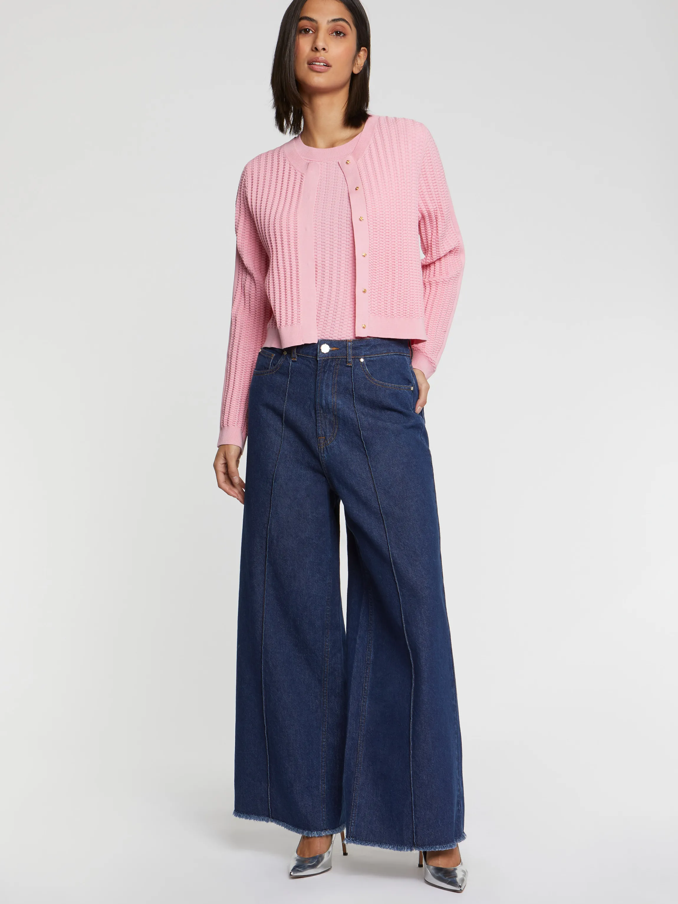 Hot Cardigan En Soie A Points Fantaisie Femme Pulls Et Cardigans