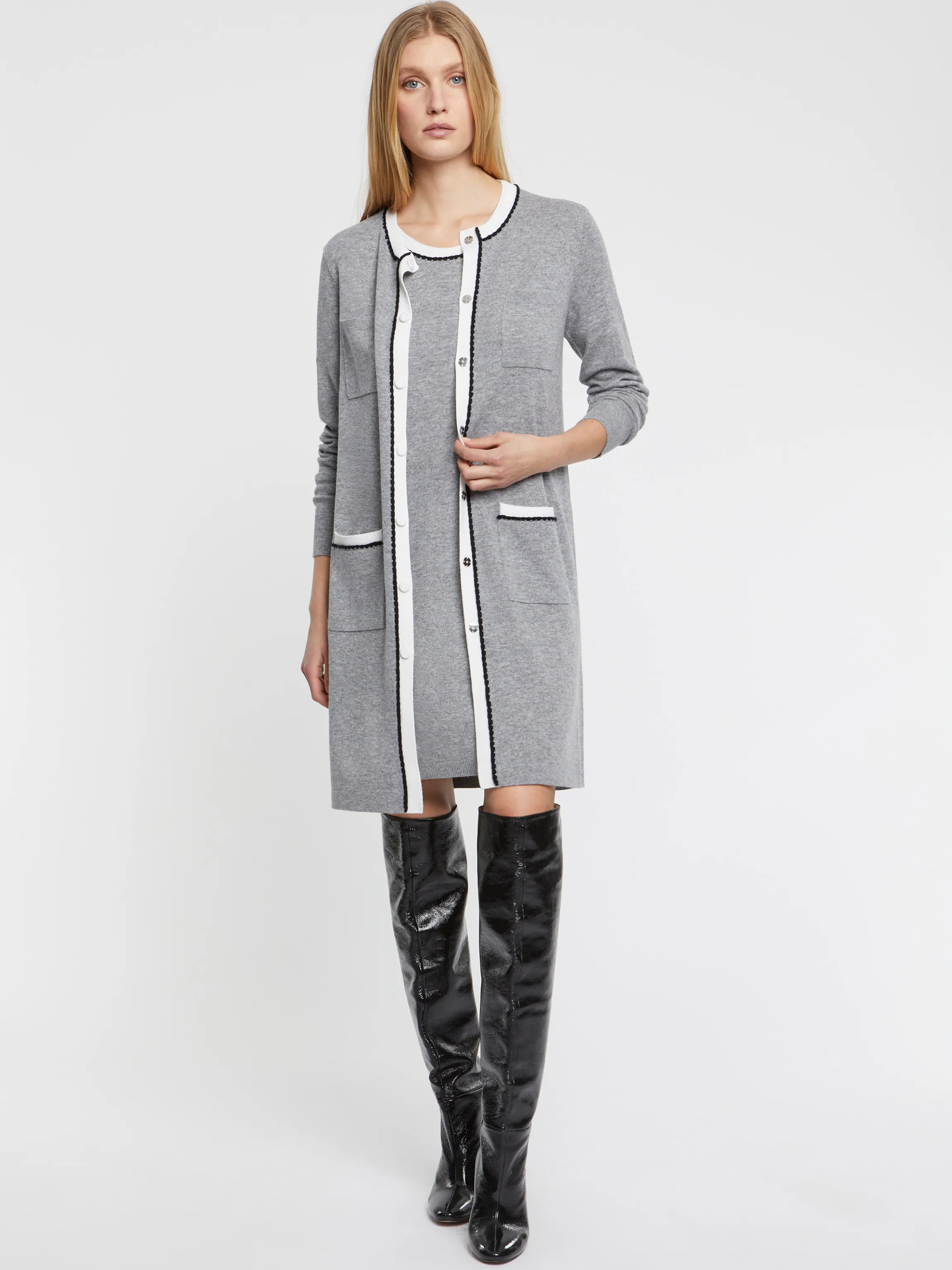 Hot Cardigan Long En Laine Et Cachemire Femme Pulls Et Cardigans