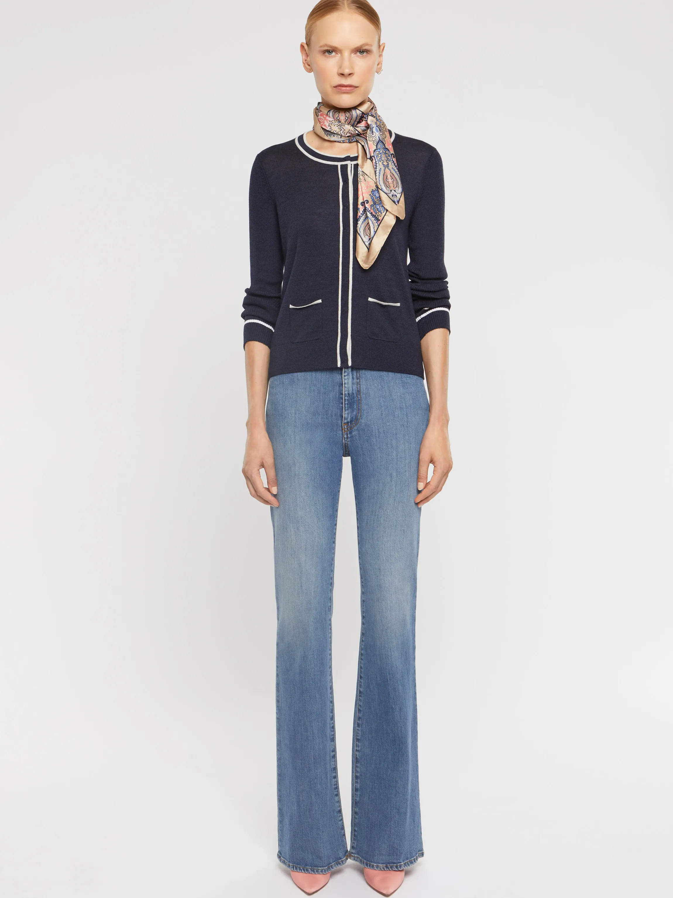 Best Cardigan Passepoile En Laine Merinos Femme Pulls Et Cardigans