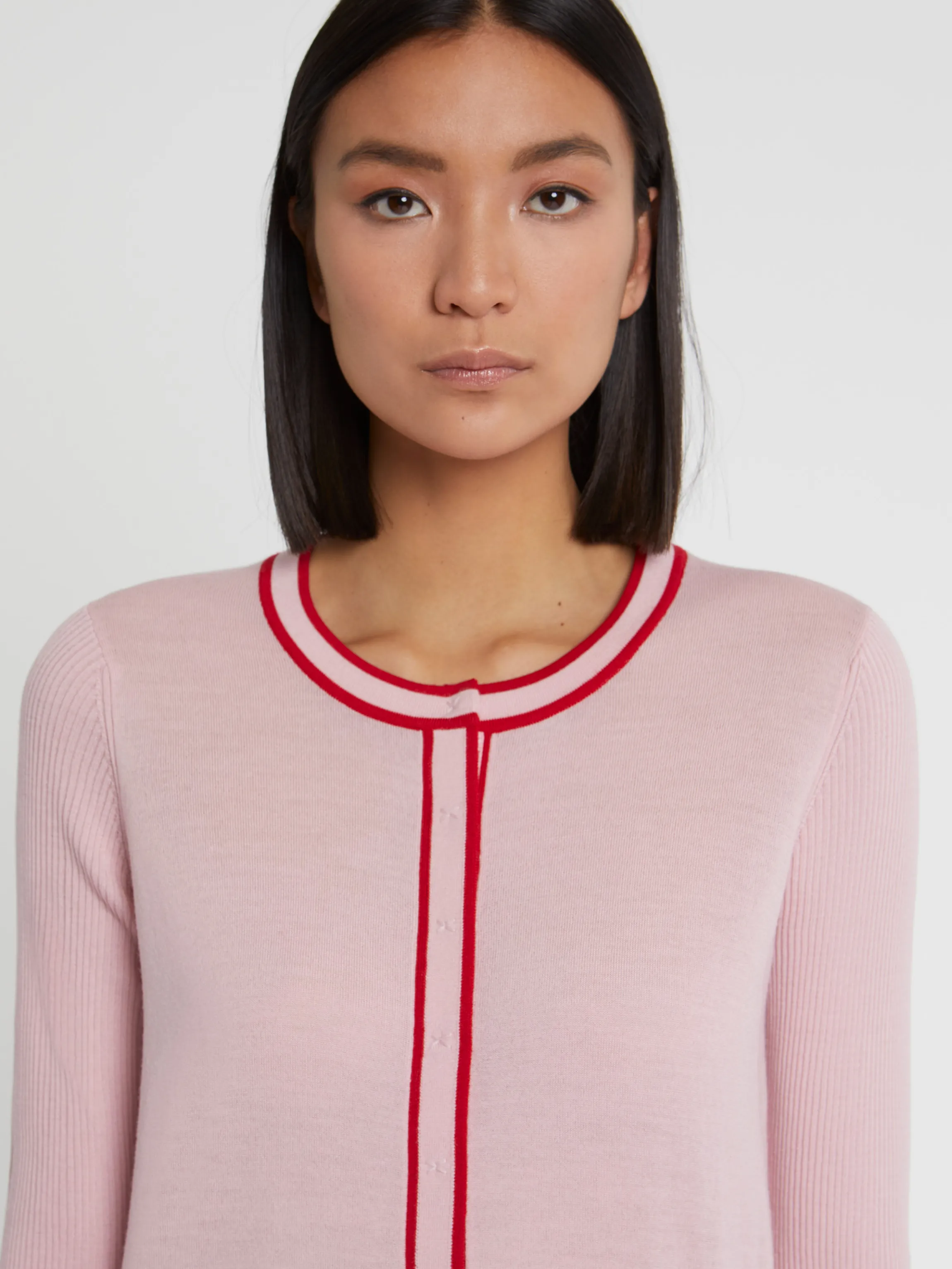 Hot Cardigan Passepoile En Laine Merinos Femme Pulls Et Cardigans