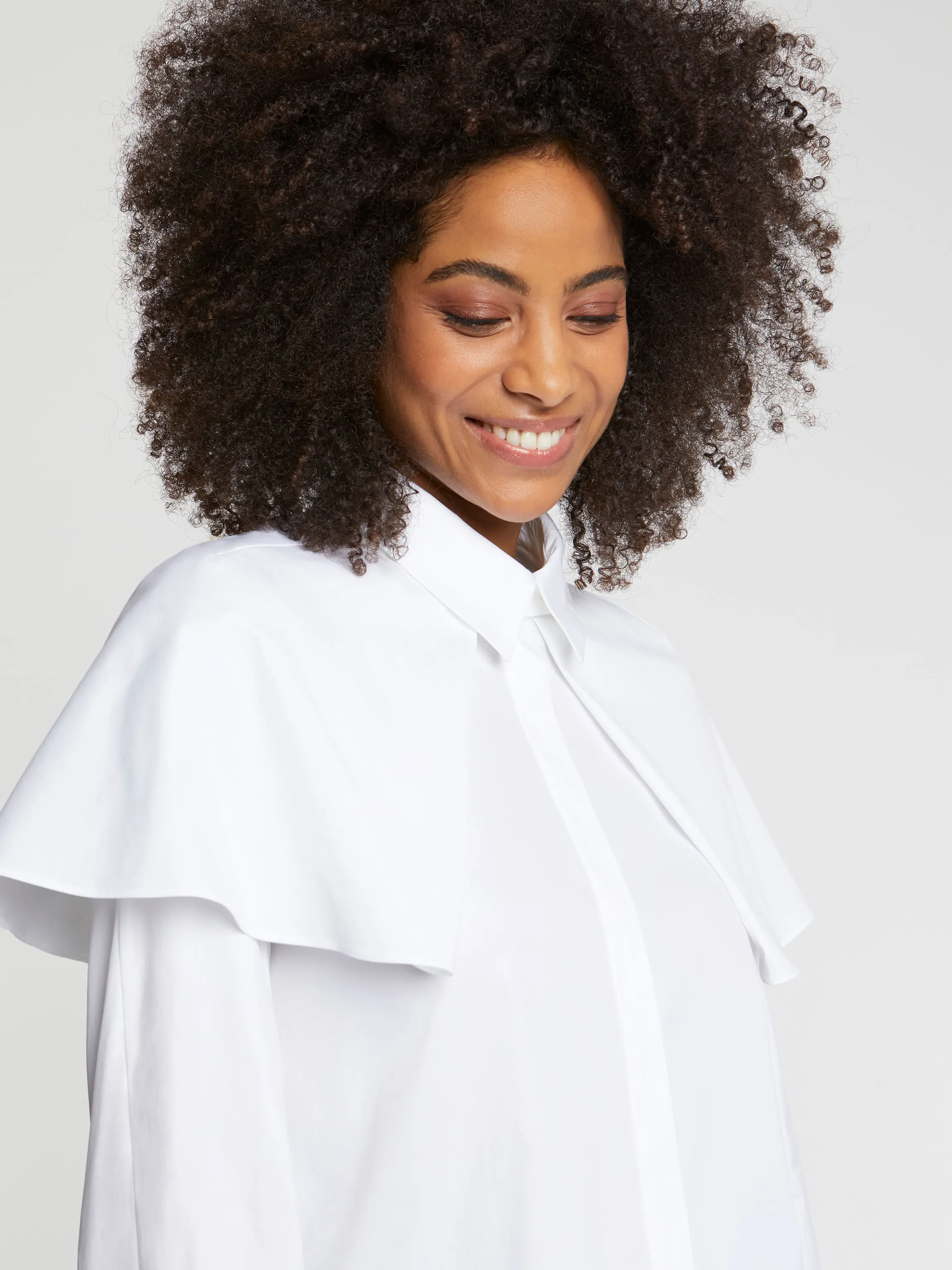 Sale Chemise A Bavolets En Popeline De Coton Femme Tops