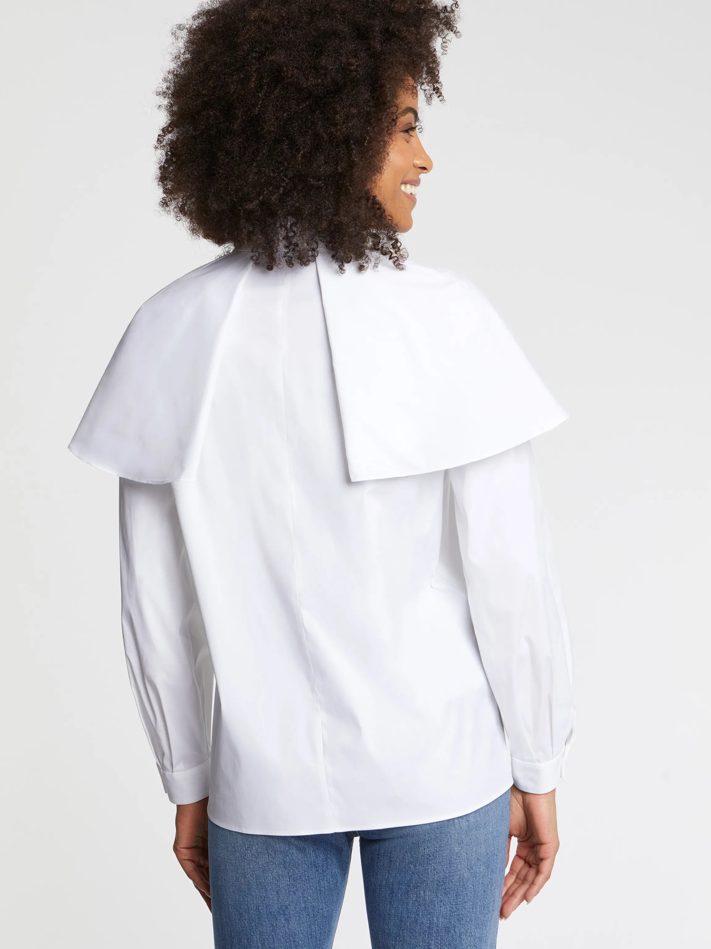 chemise_a_bavolets_en_popeline_de_coton_3-1.webp Sale Chemise A Bavolets En Popeline De Coton Femme Tops
