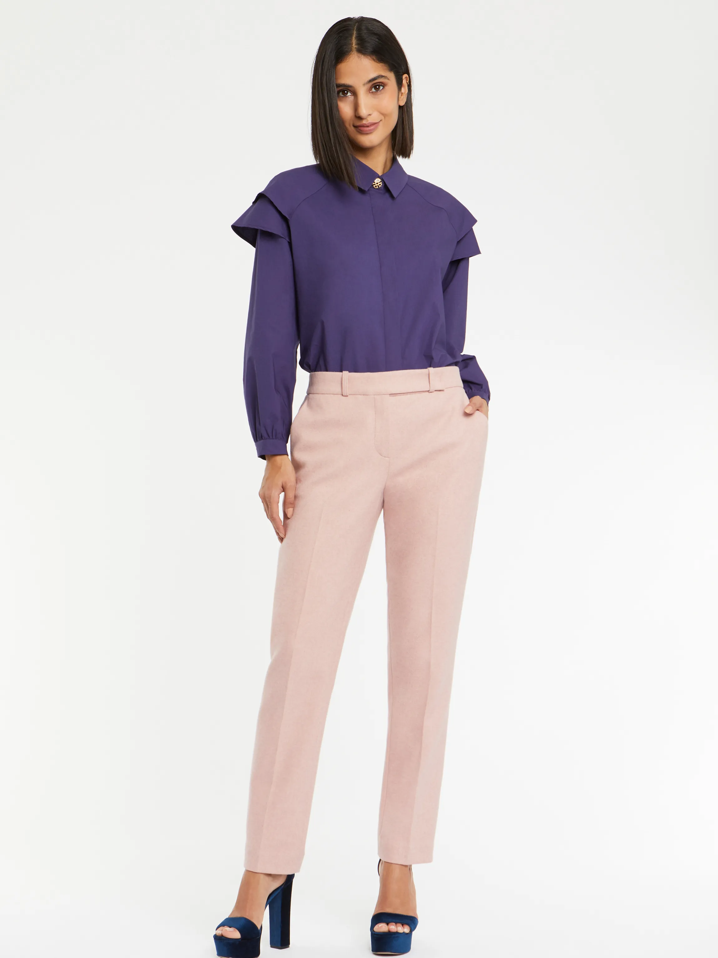 Best Sale Chemisier A Manches Epaulees En Popeline De Coton Femme Tops