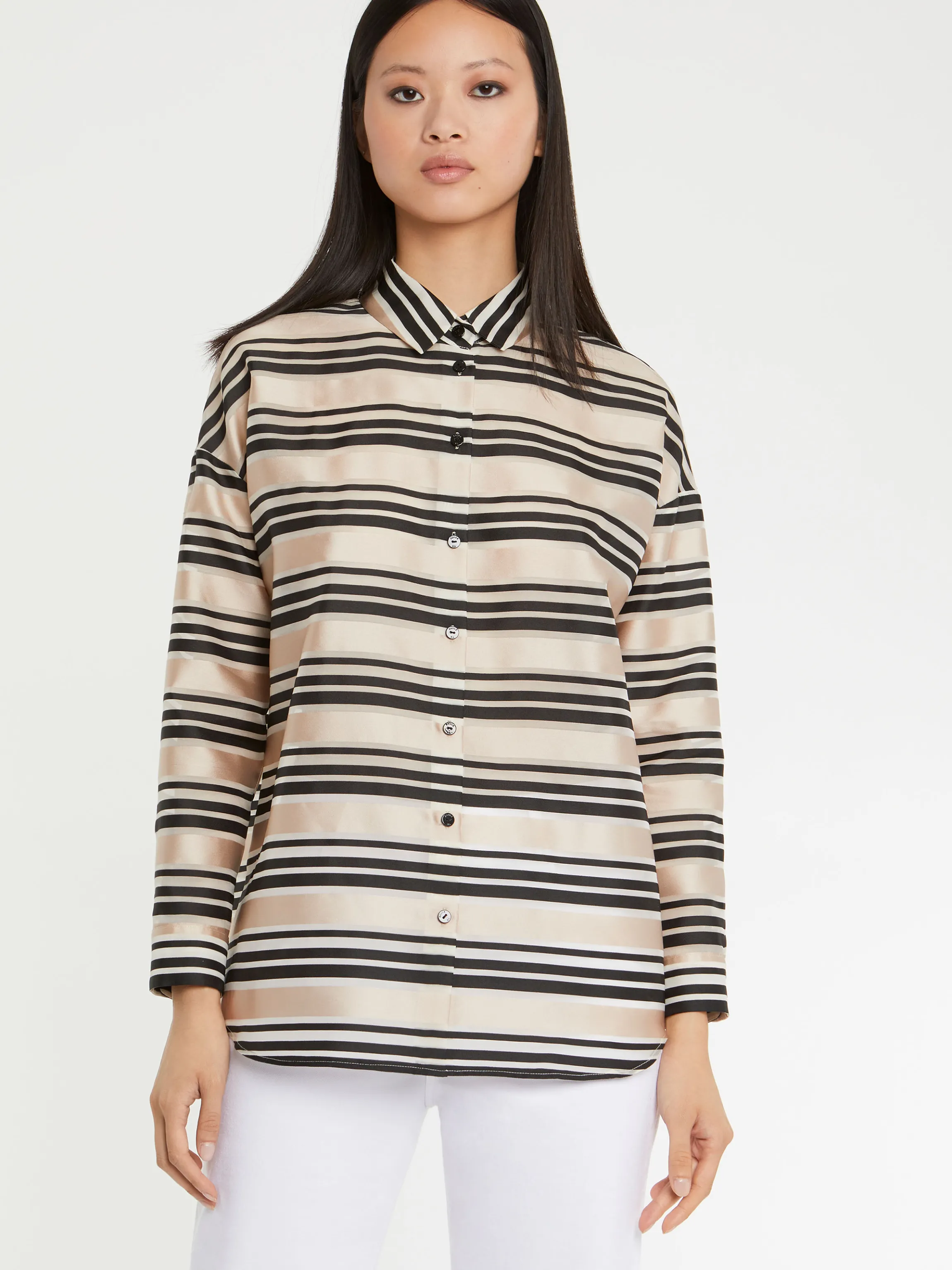 Shop Chemisier A Rayures Bayaderes Femme Tops