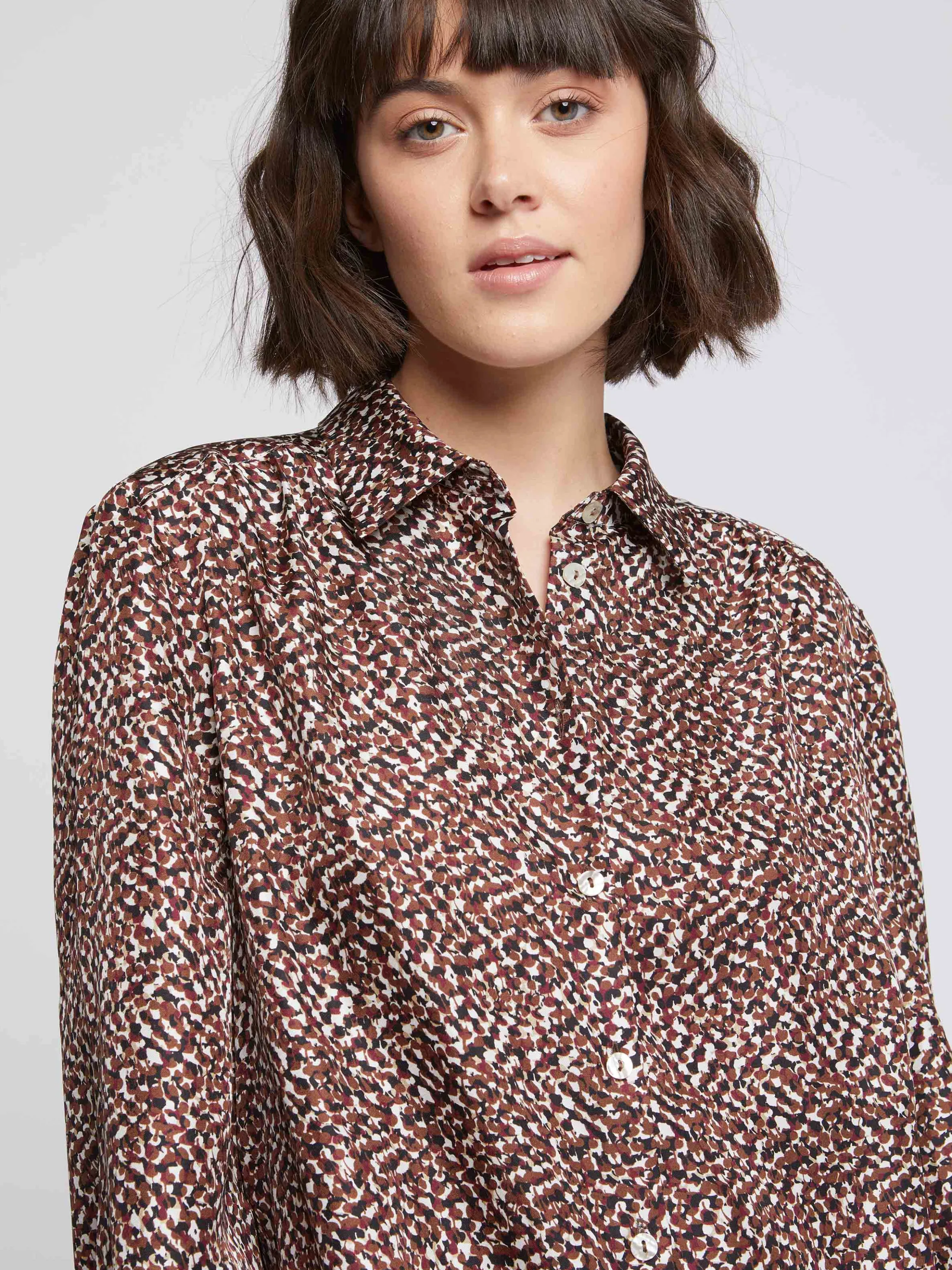 Store Chemisier En Soie Imprime Reptile Femme Tops