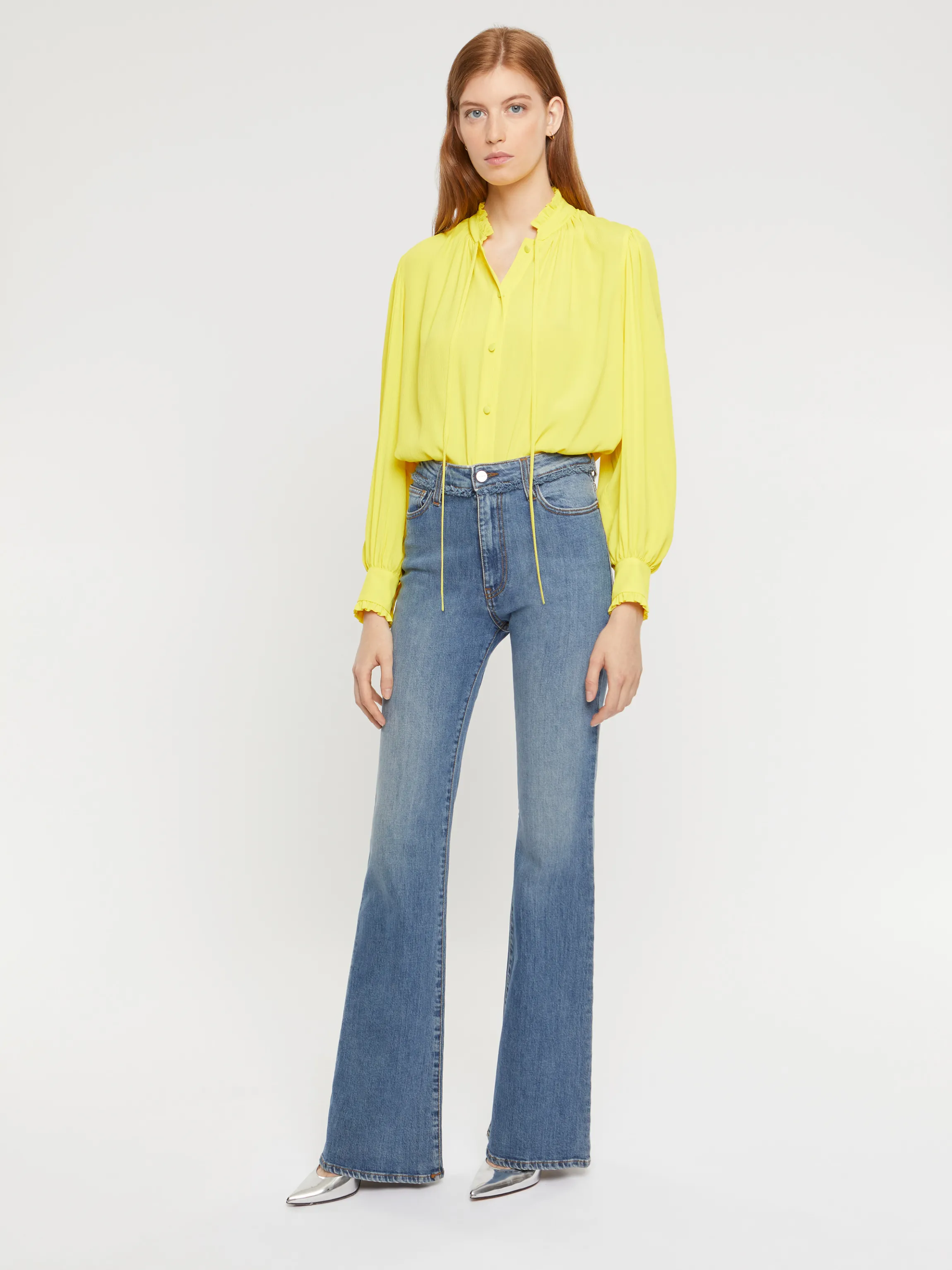 Clearance Chemisier Fluide En Crepon De Soie Femme Tops