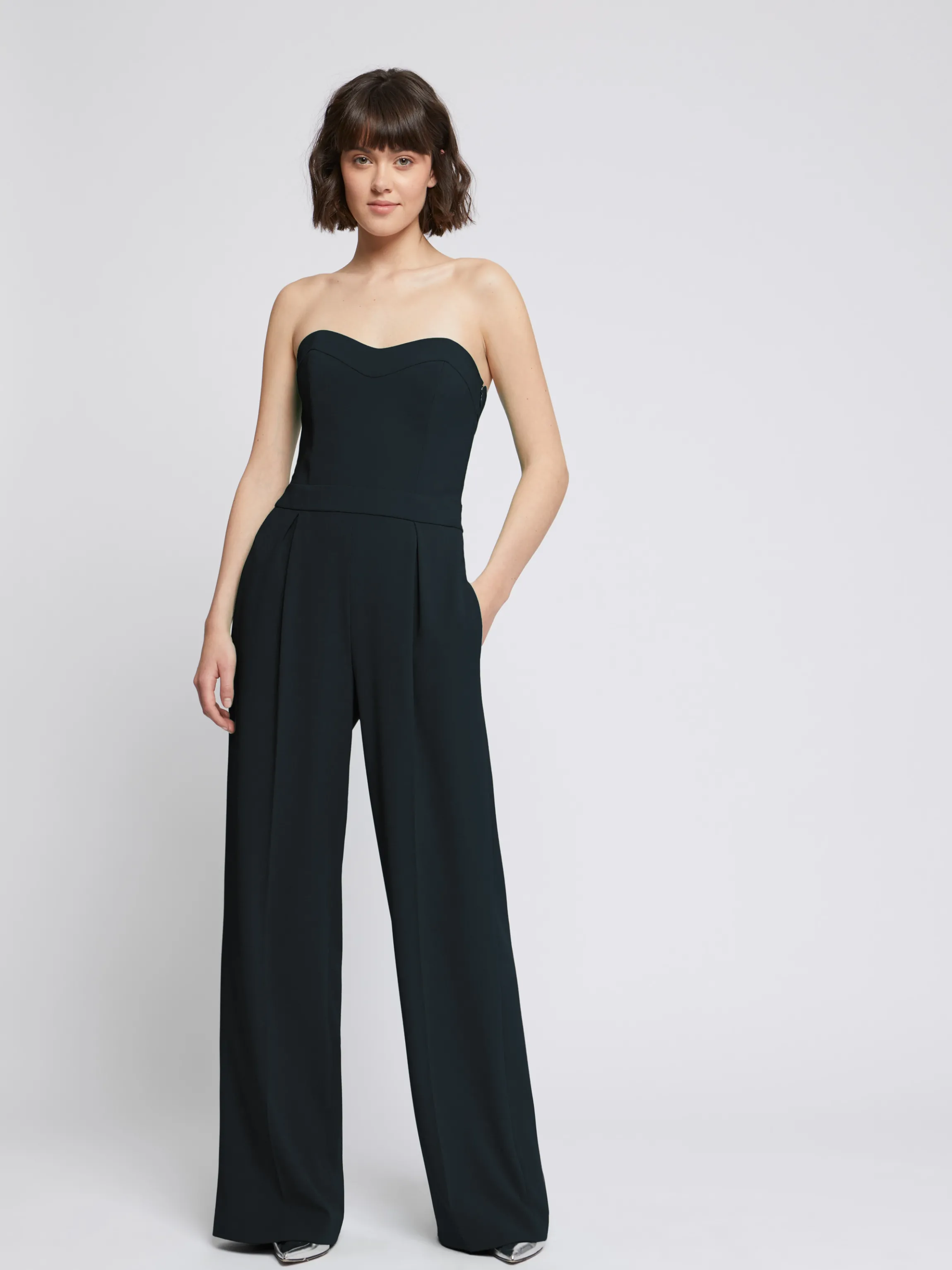 Clearance Combinaison Bustier En Crepe Envers Satin Femme Pantalons Et Combinaisons