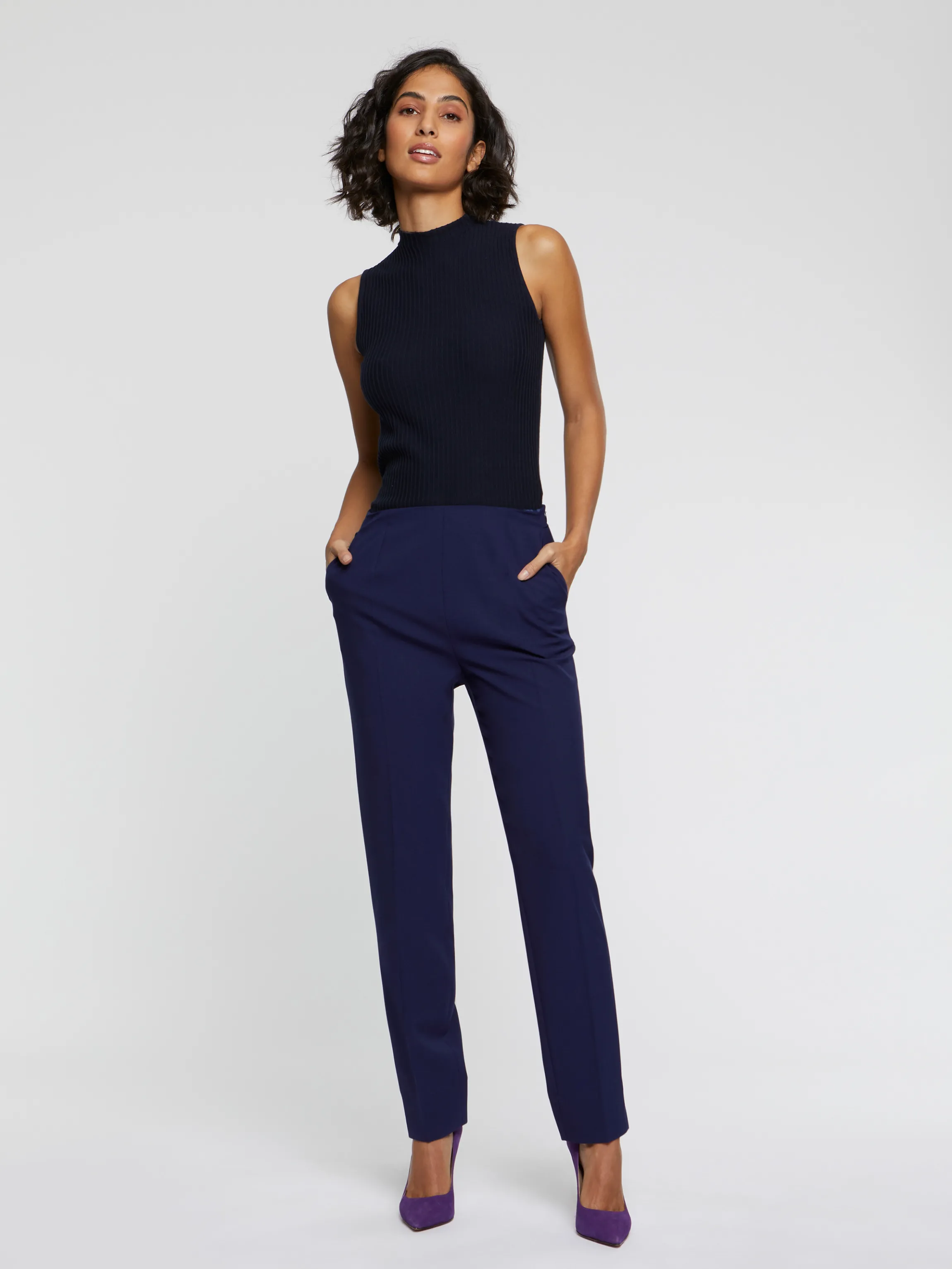 Store Debardeur Col Montant En Coton Cotele Femme Tops