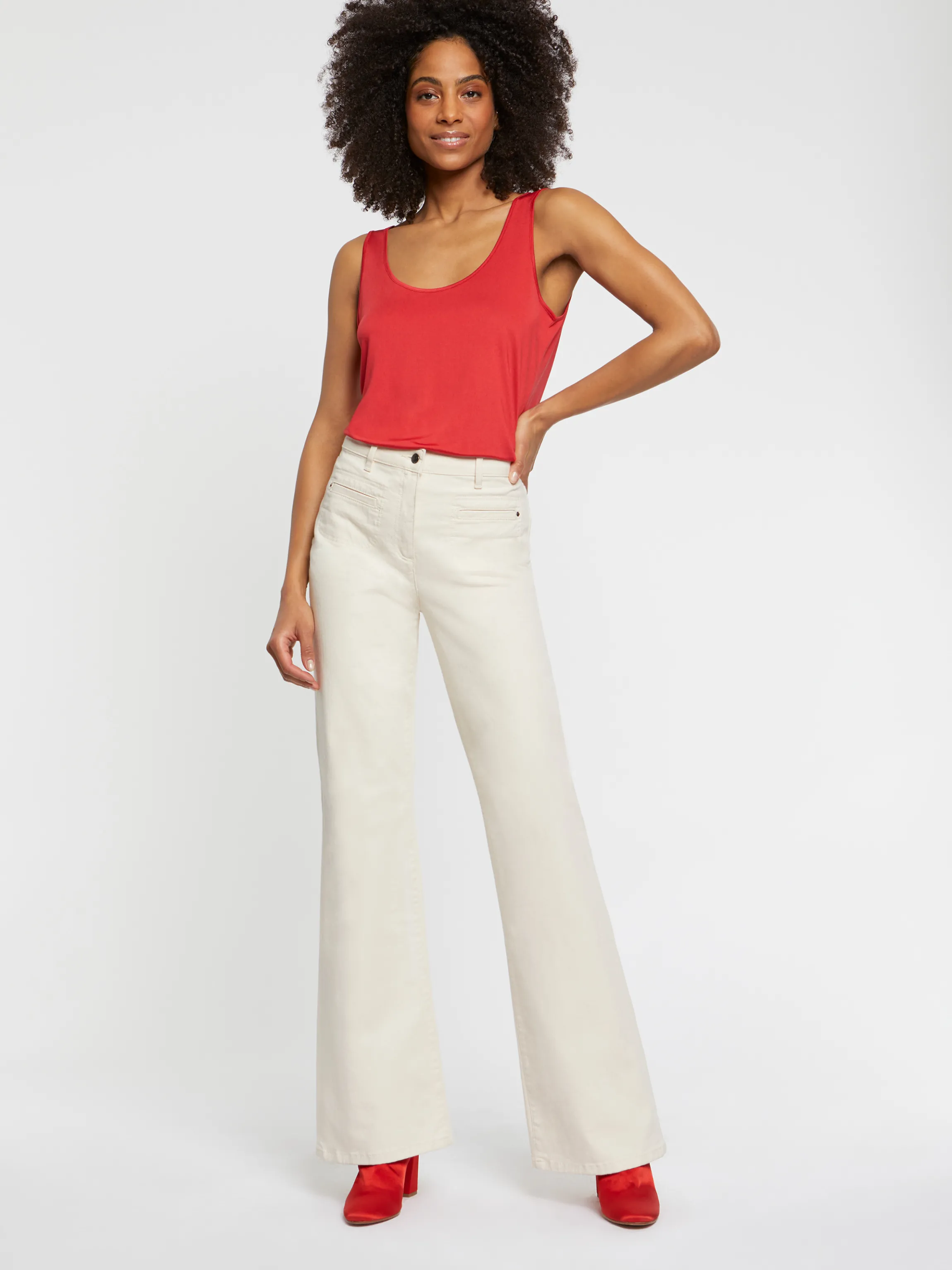 Shop Debardeur En Jersey De Soie Femme Tops