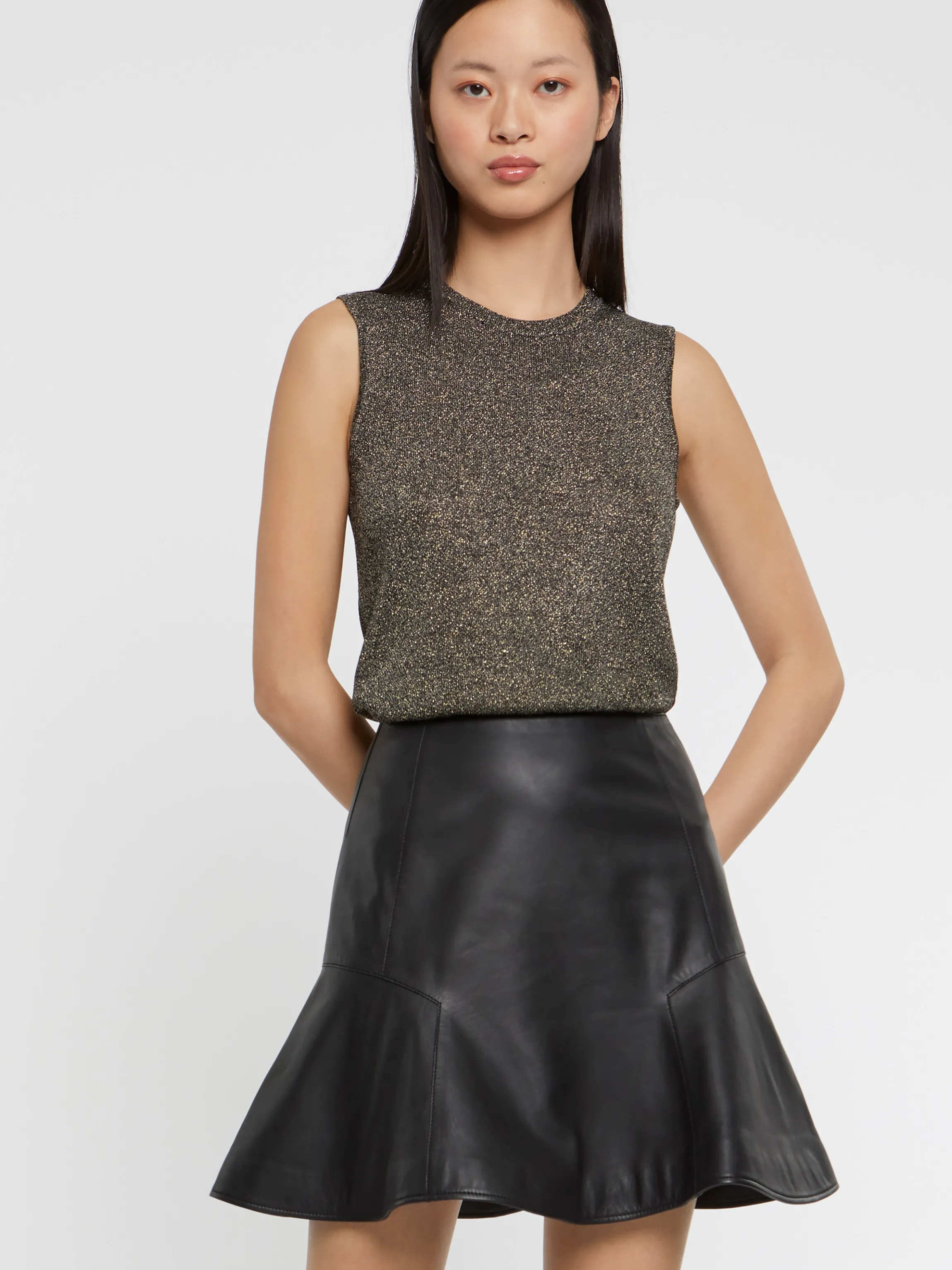 Hot Debardeur En Maille Lurex Femme Tops