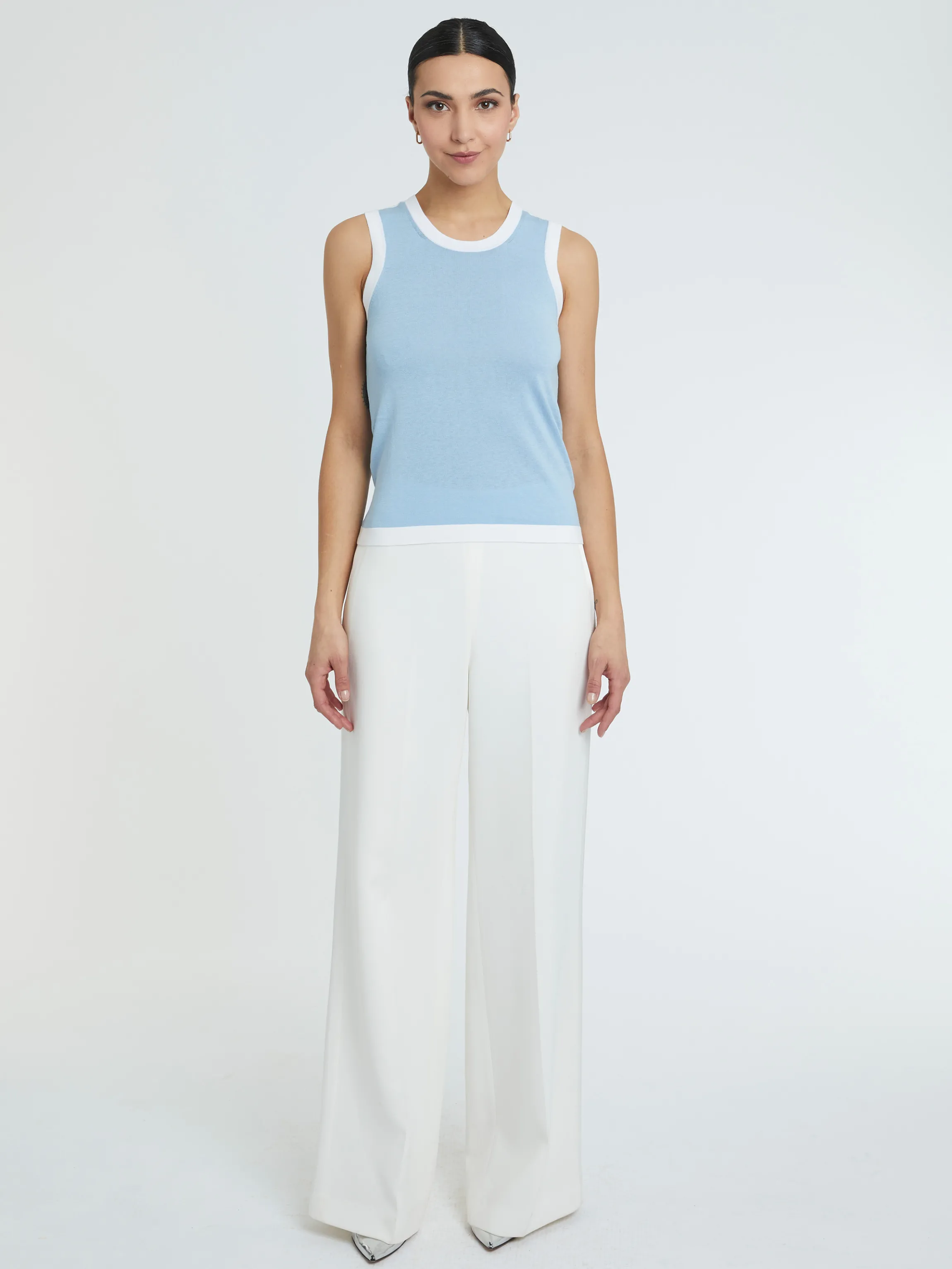 Store Debardeur En Soie Et Coton Femme Tops