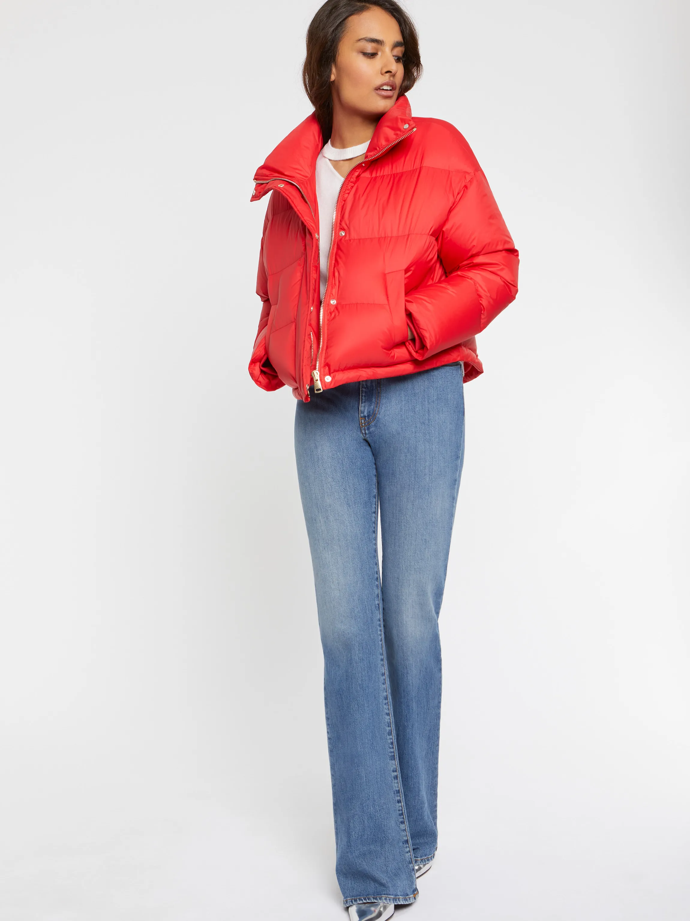 Store Doudoune Matelassee A Col Femme Manteaux
