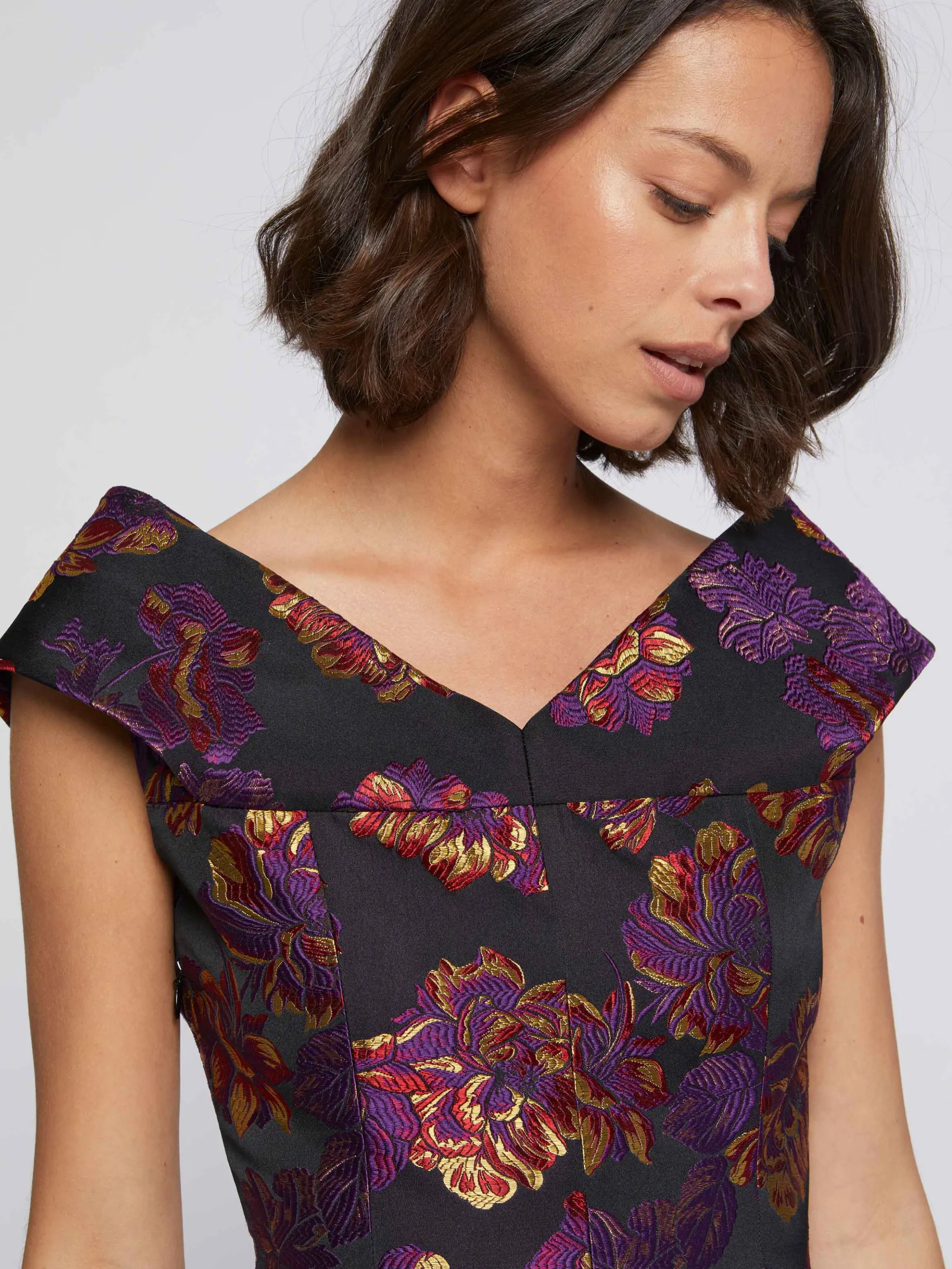 Hot Haut De Ceremonie En Jacquard Floral Femme Tops