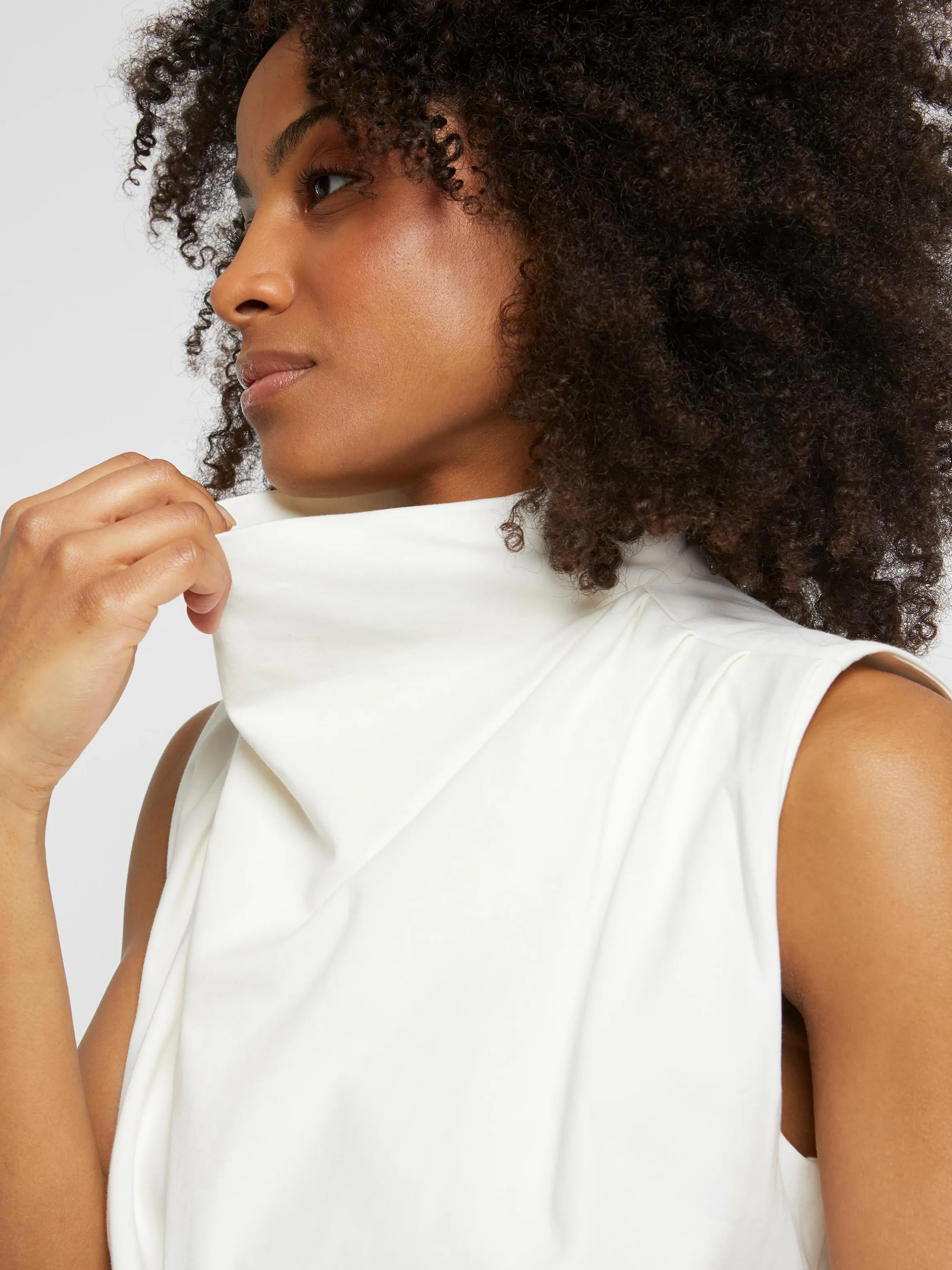 New Haut Drape En Jersey De Coton Flamme Femme Pulls Et Cardigans