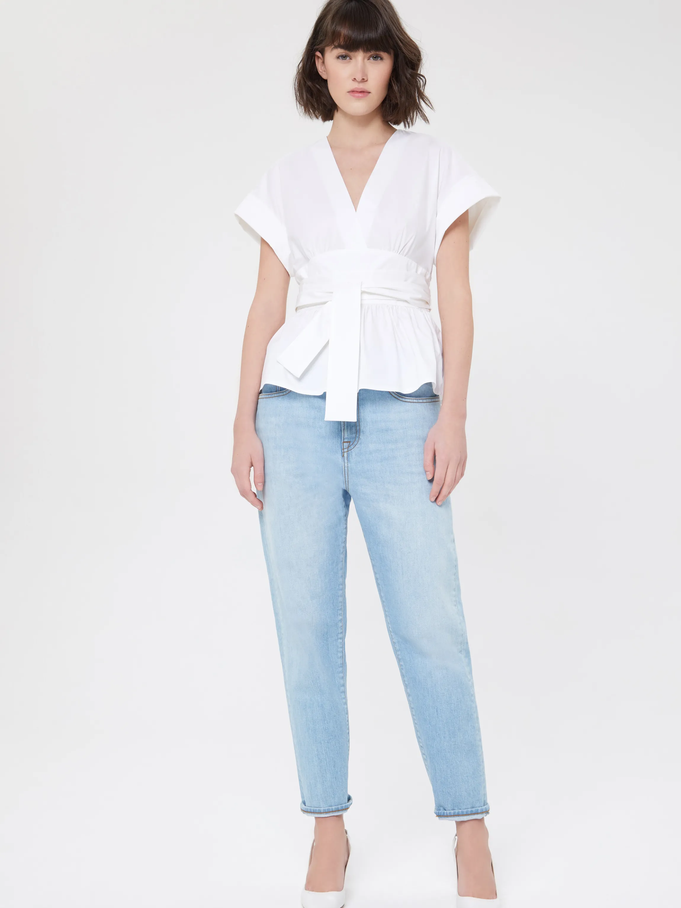 Sale Haut En Popeline Satinee Femme Tops
