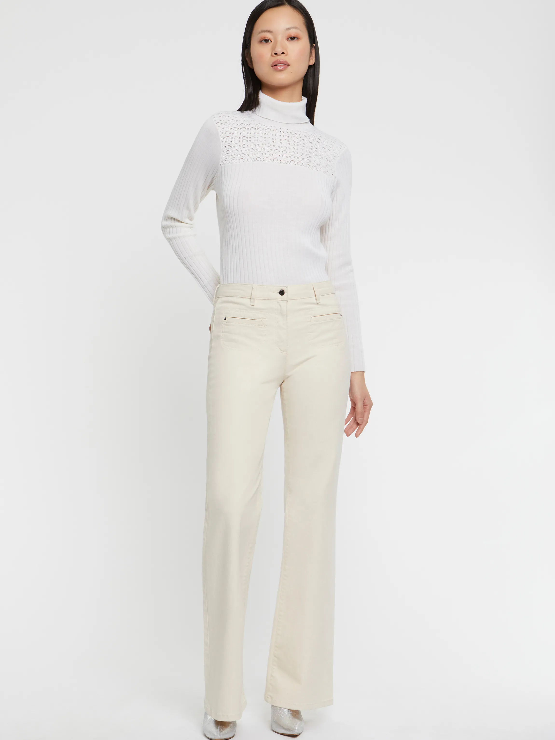 Outlet Jeans Flare En Denim Stretch Femme Pantalons Et Combinaisons
