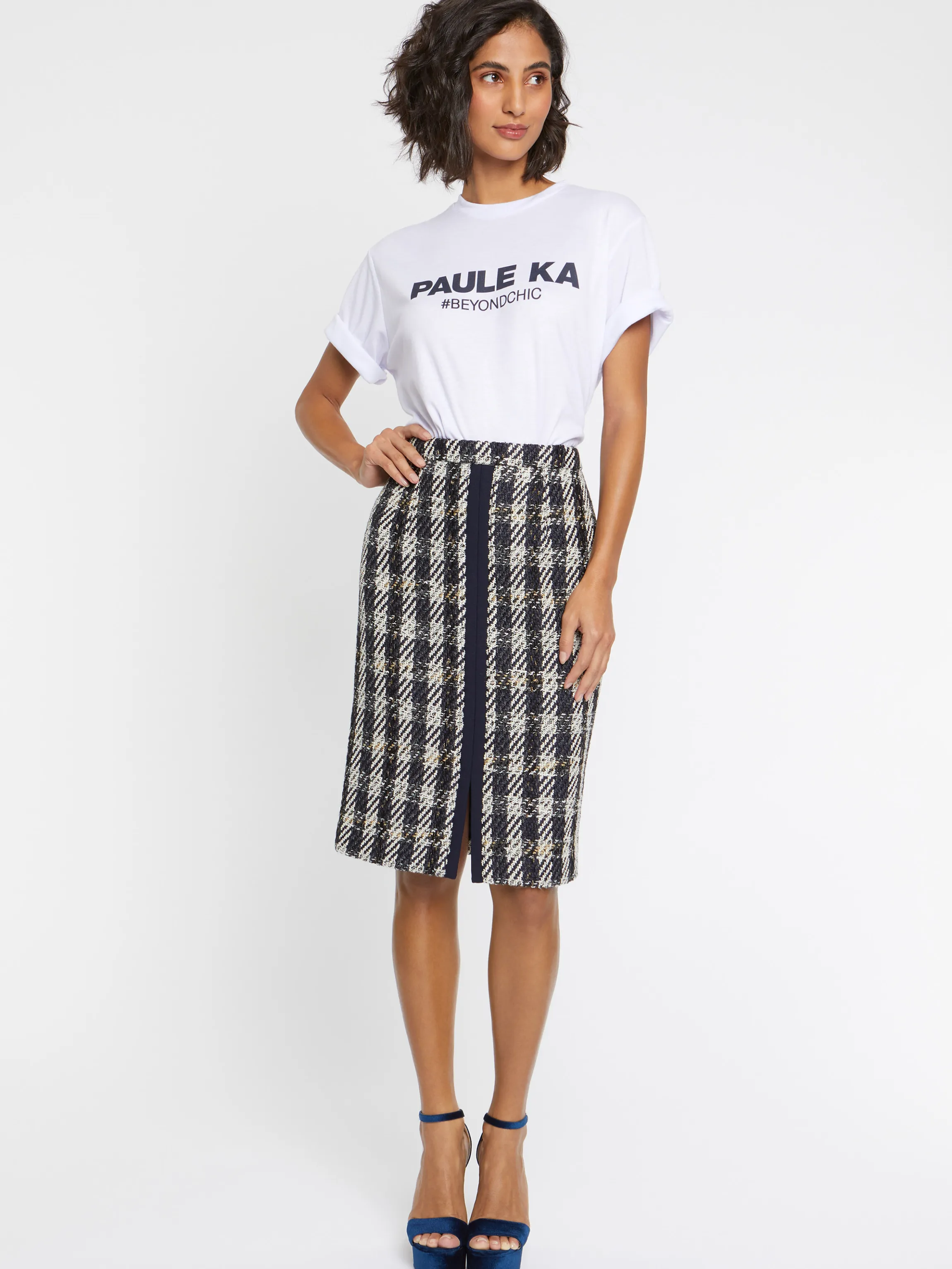 Flash Sale Jupe Crayon A Motif Pied-De-Coq Femme Jupes