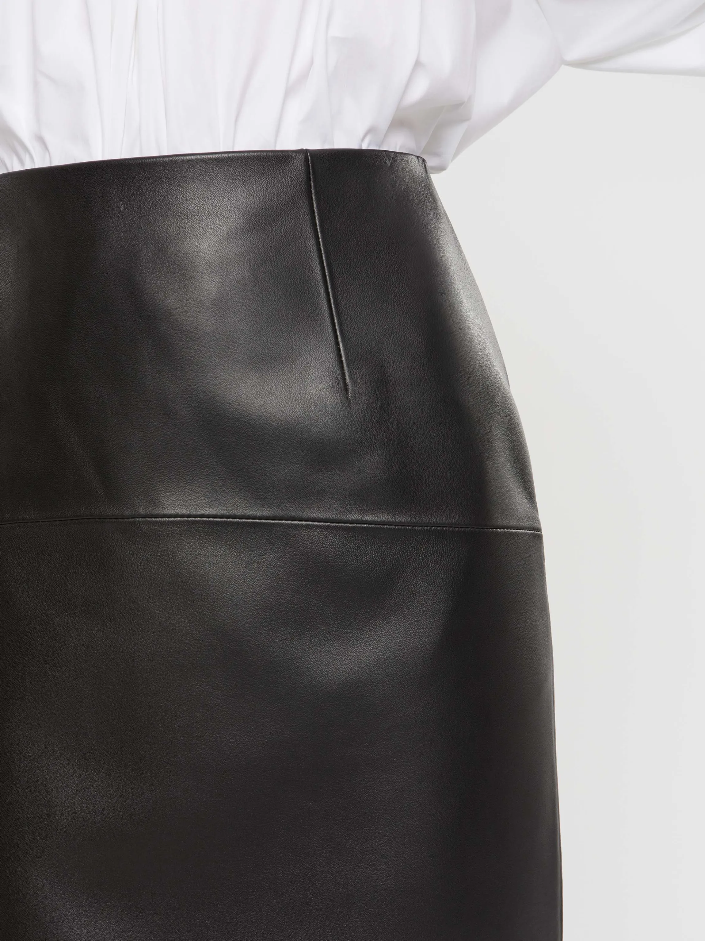 Sale Jupe Droite En Cuir D'Agneau Femme Jupes