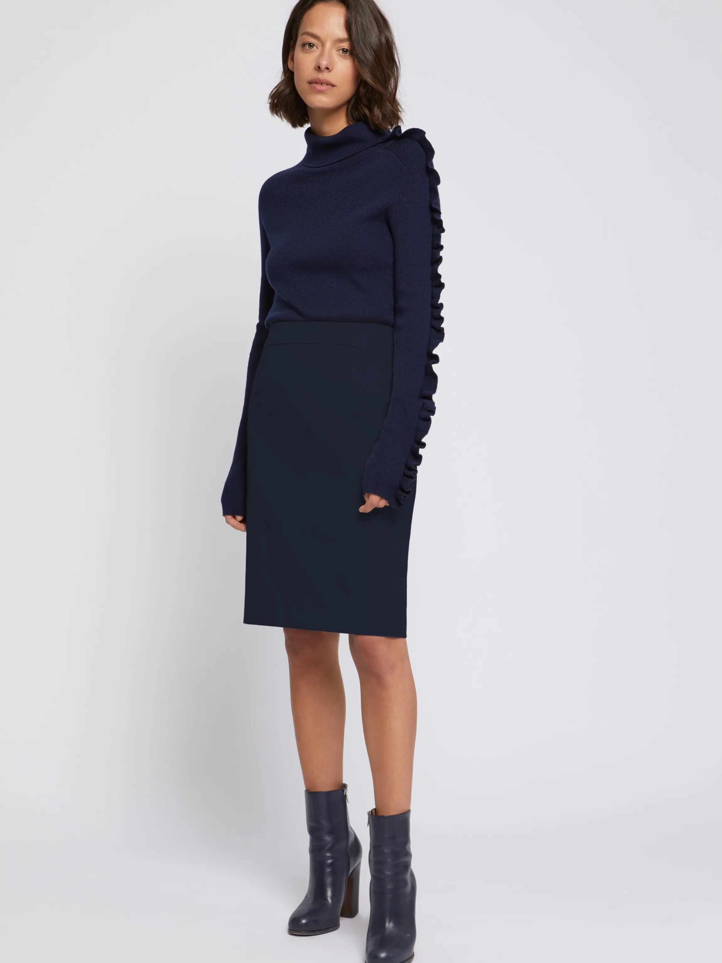 Clearance Jupe Droite En Tricotine Stretch Femme Jupes