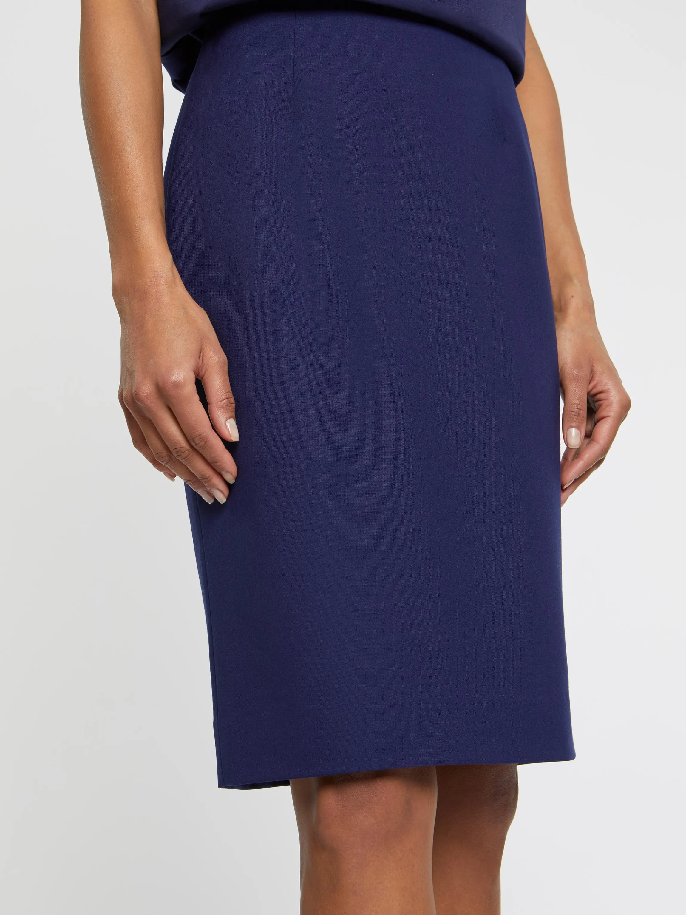 Cheap Jupe Droite Mi-Longue En Laine Fine Femme Jupes
