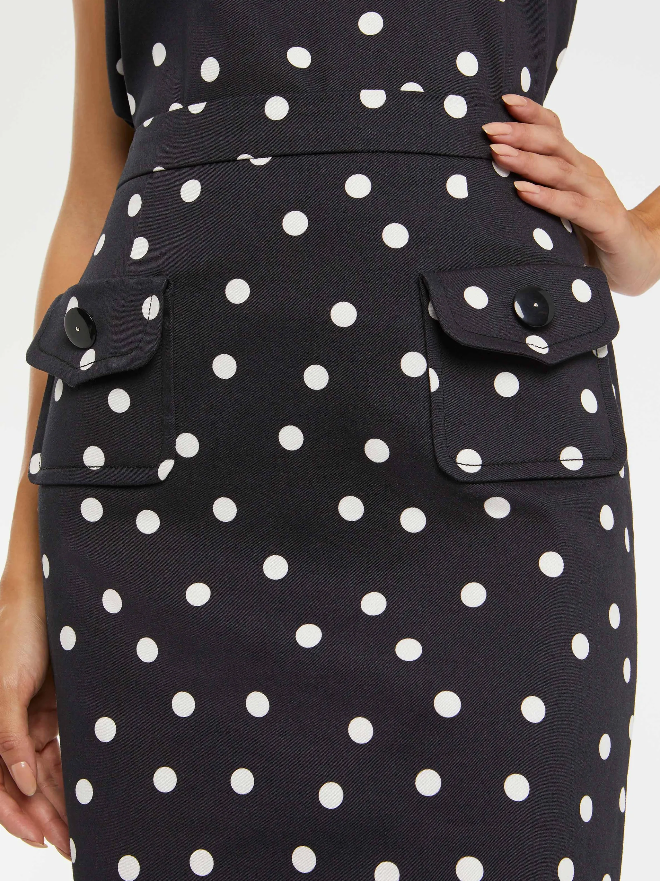 Cheap Jupe En Gabardine Imprimee De Pois Femme Jupes