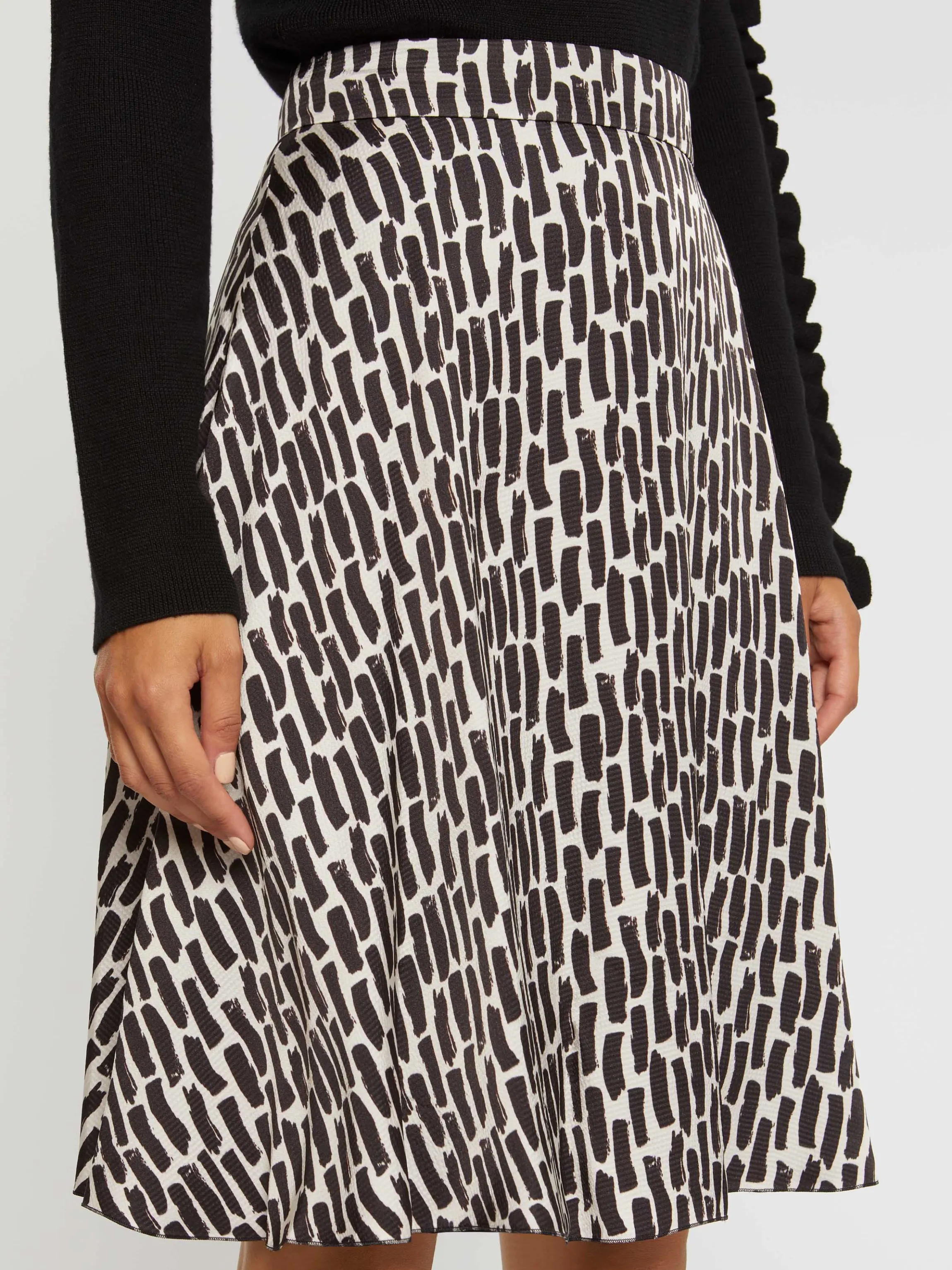Best Sale Jupe Imprimee Coups De Pinceau En Viscose Femme Jupes