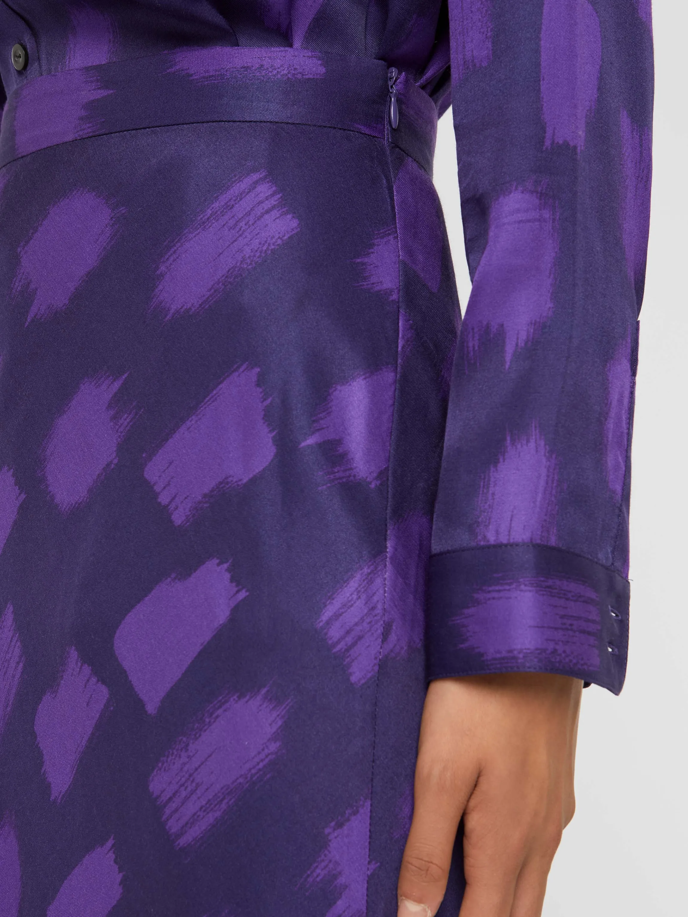 Clearance Jupe Mi-Longue En Viscose Imprime Tachete Femme Jupes