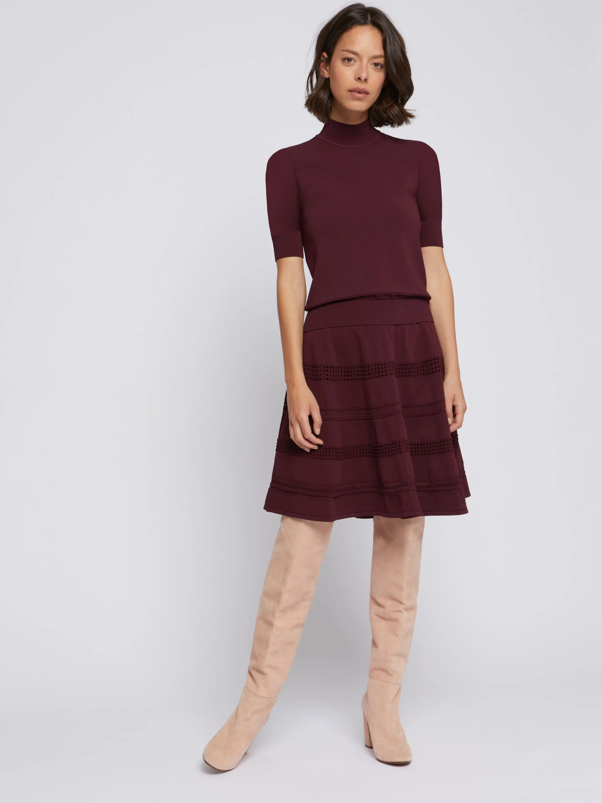 Store Jupe Patineuse En Maille Viscose Femme Jupes
