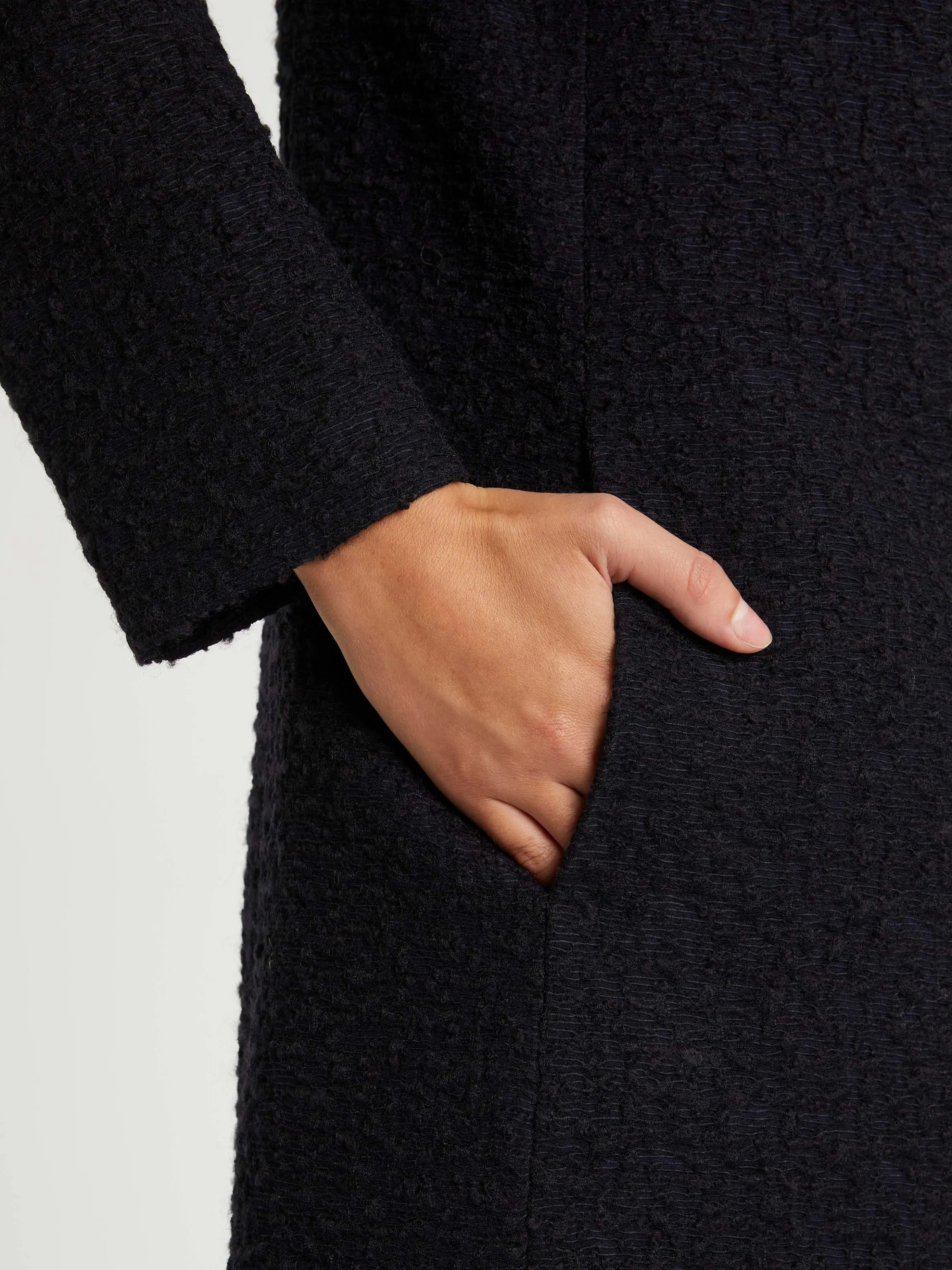 Cheap Manteau A Col Claudine En Laine Jacquard Femme Manteaux