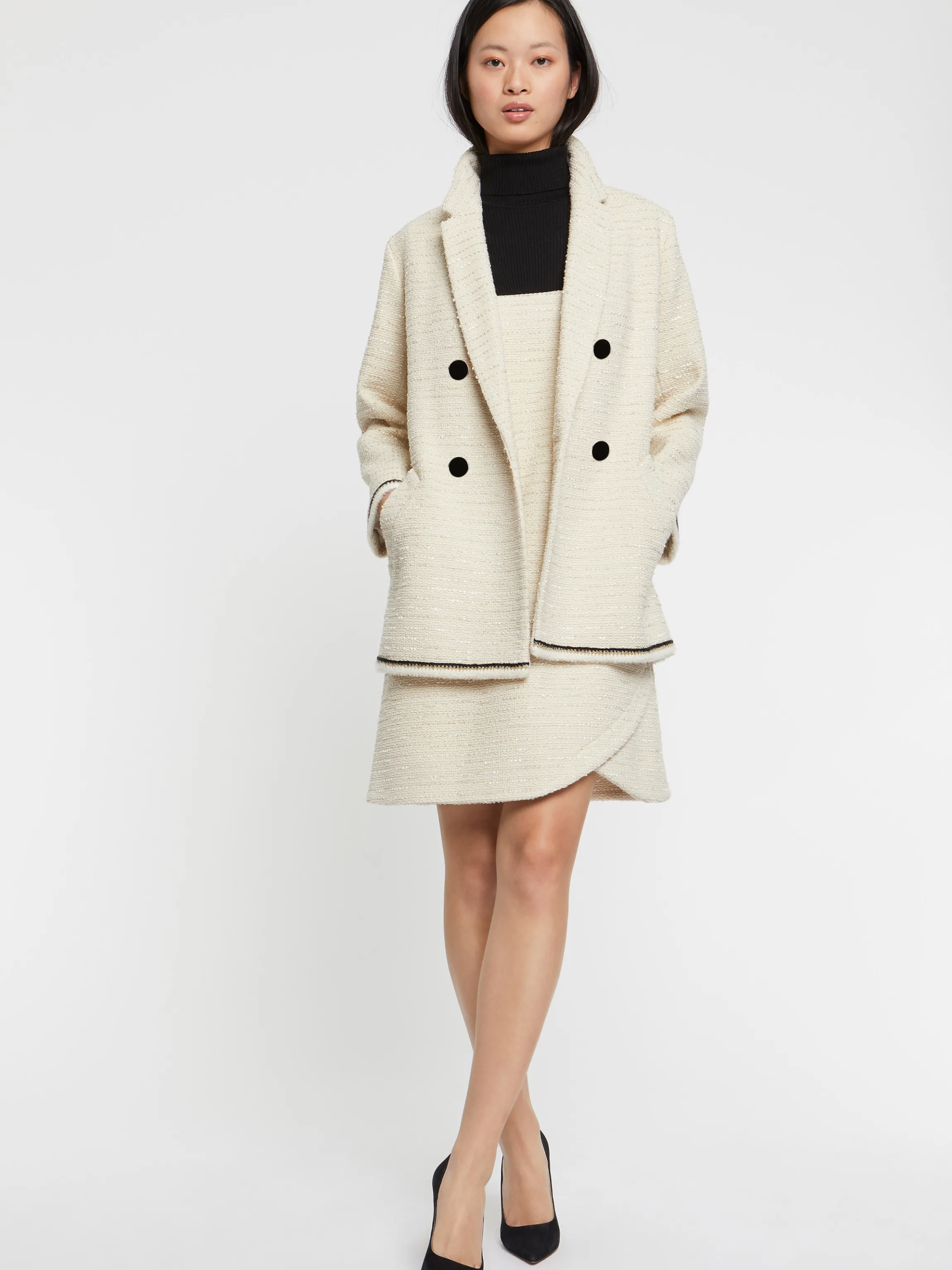 Online Manteau Bijou En Tweed Femme Manteaux
