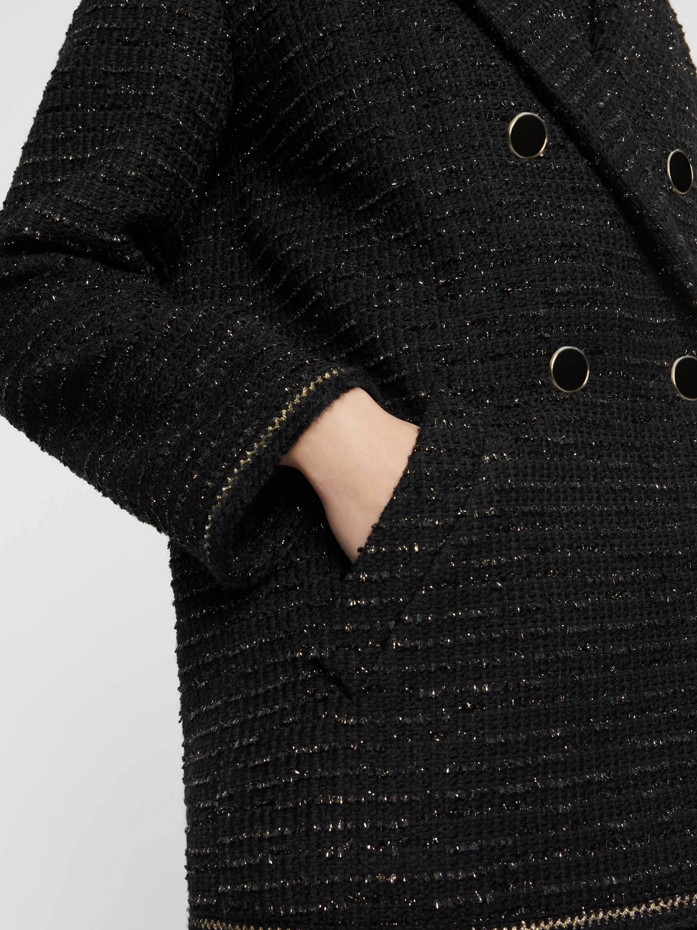 New Manteau Bijou En Tweed Femme Manteaux