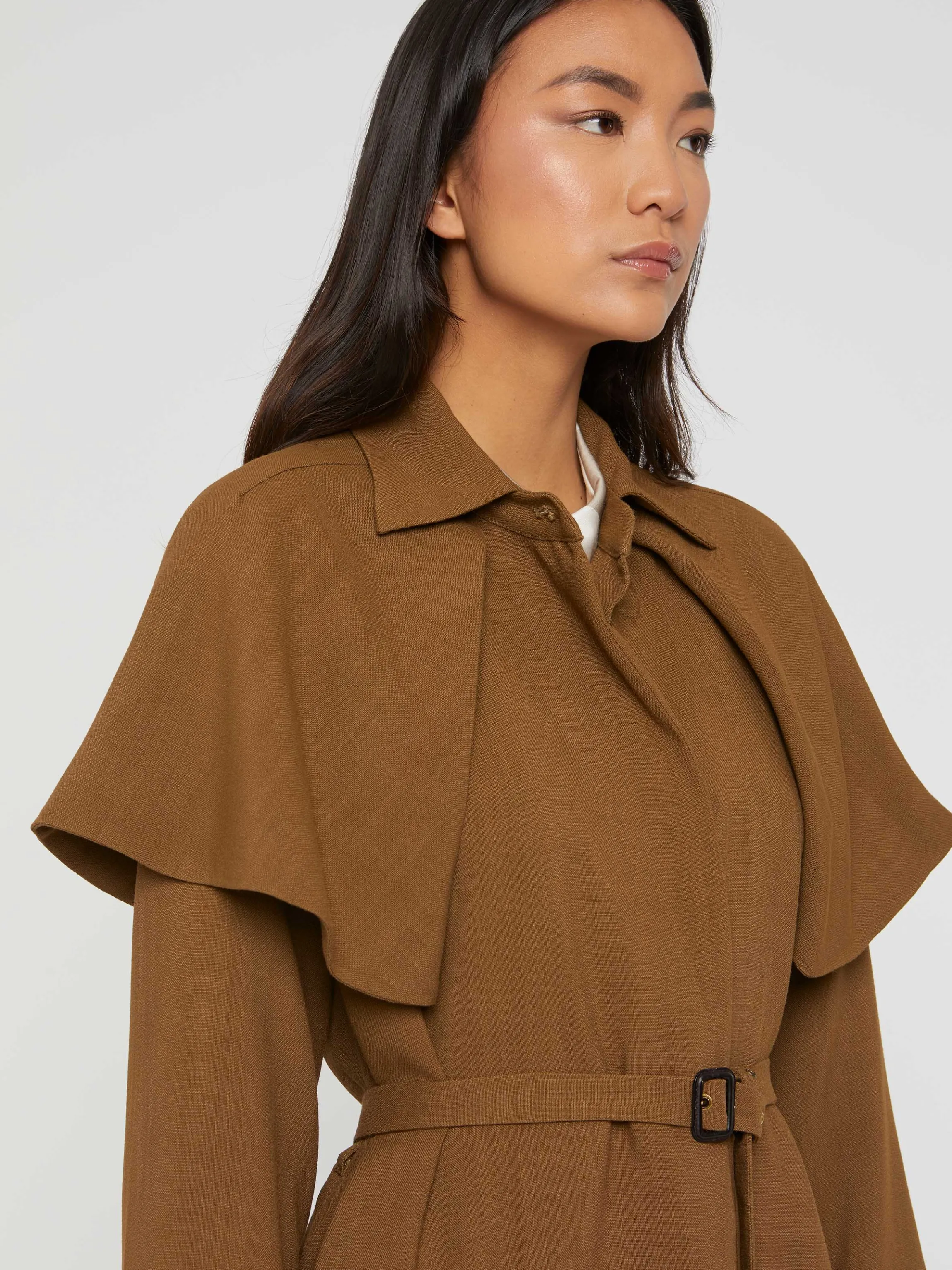 Discount Manteau Ceinture A Bavolets En Viscose Femme Manteaux