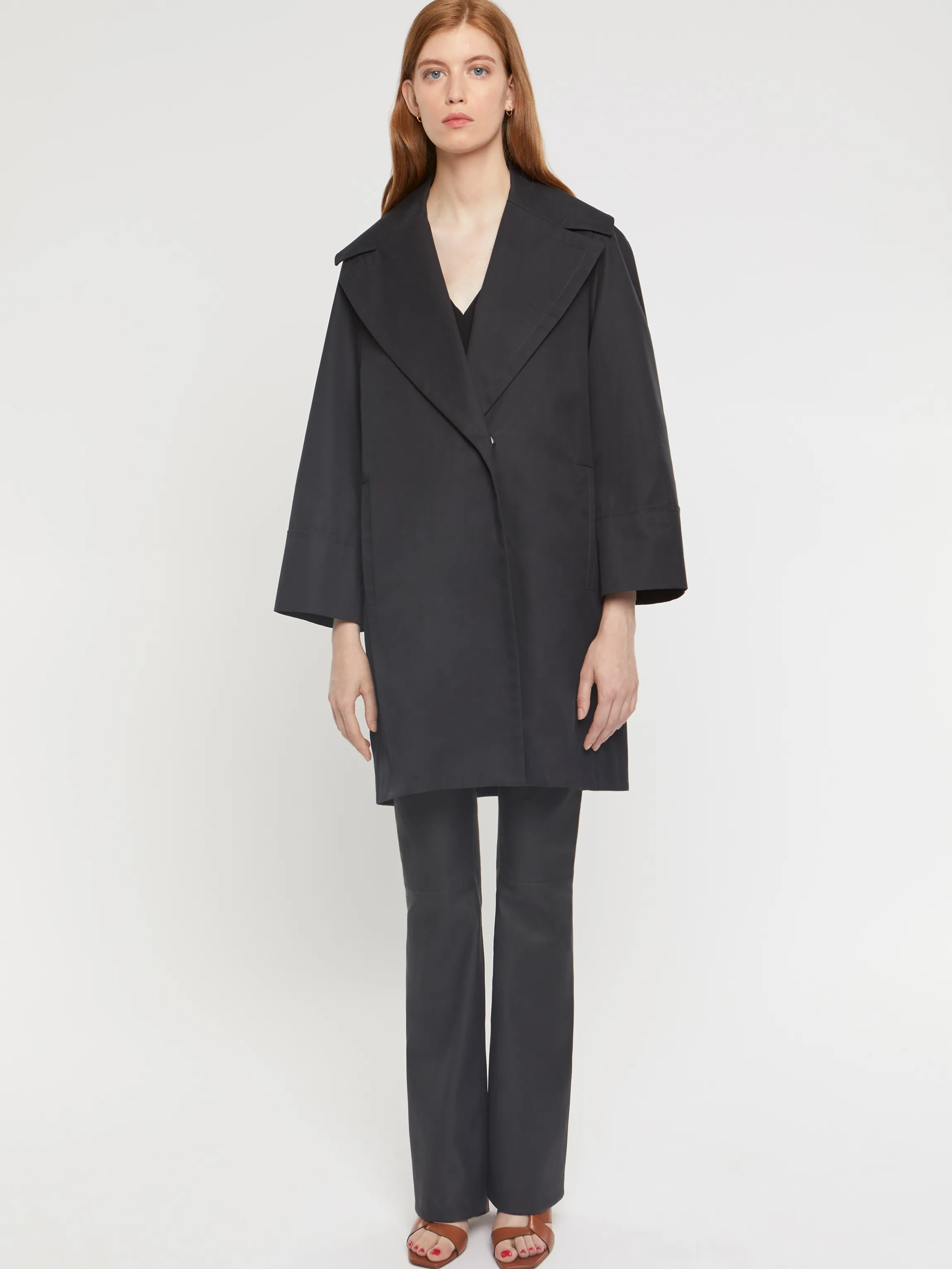 Cheap Manteau Coupe Impermeable A Grand Col Femme Manteaux