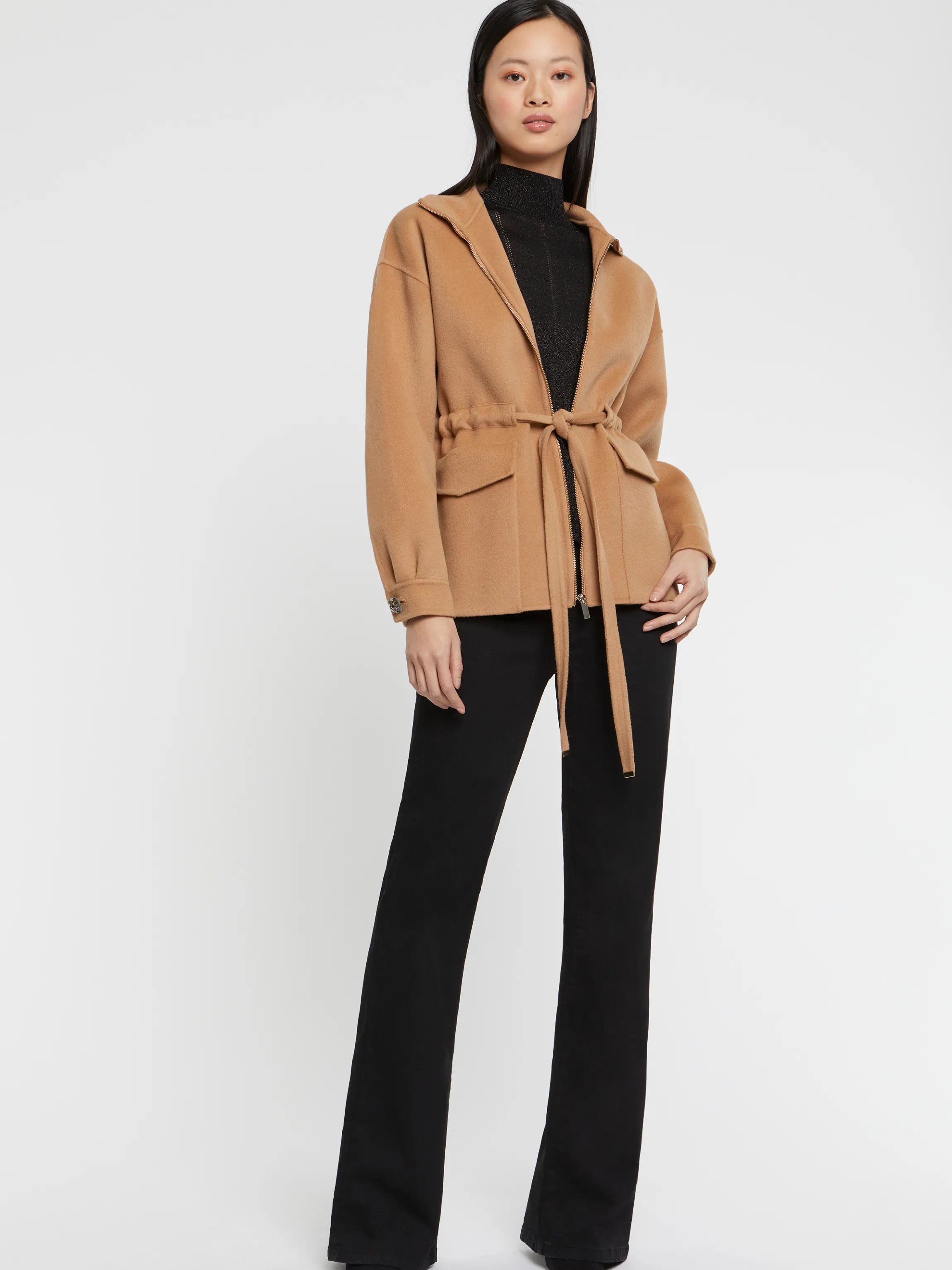 Sale Manteau Court En Laine Et Cachemire Femme Manteaux