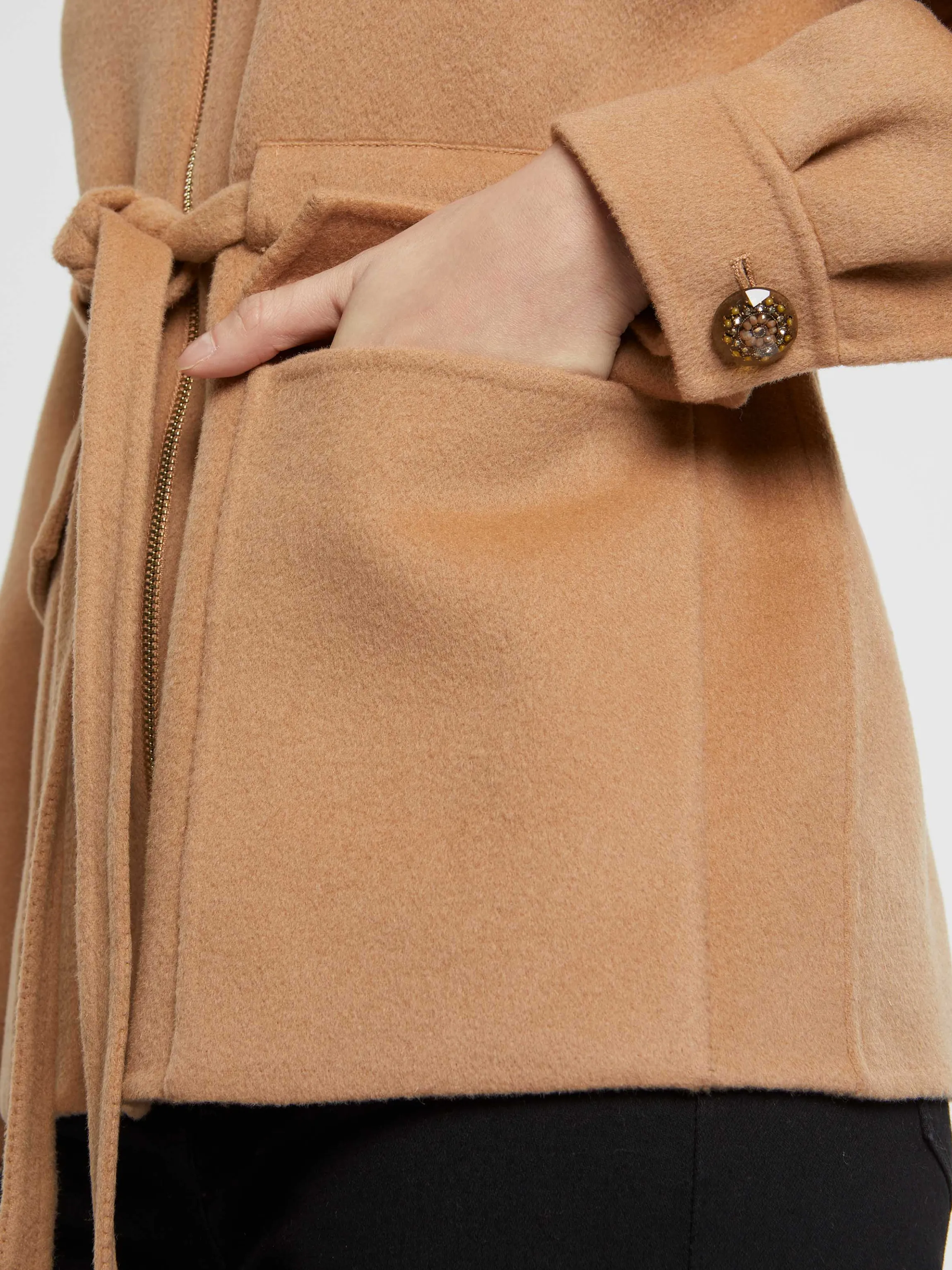 Sale Manteau Court En Laine Et Cachemire Femme Manteaux